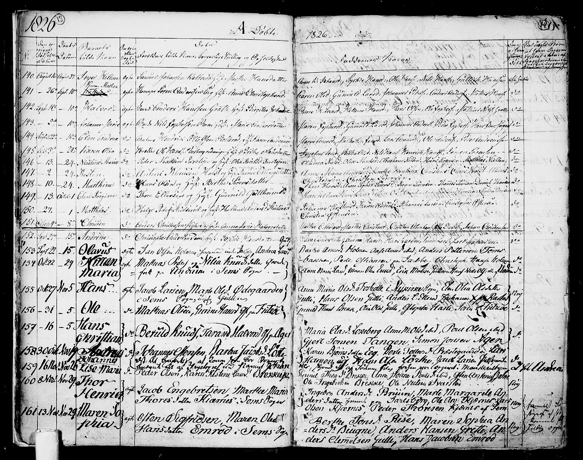 Sem kirkebøker, AV/SAKO-A-5/F/Fa/L0005: Parish register (official) no. I 5, 1825-1842, p. 13-14
