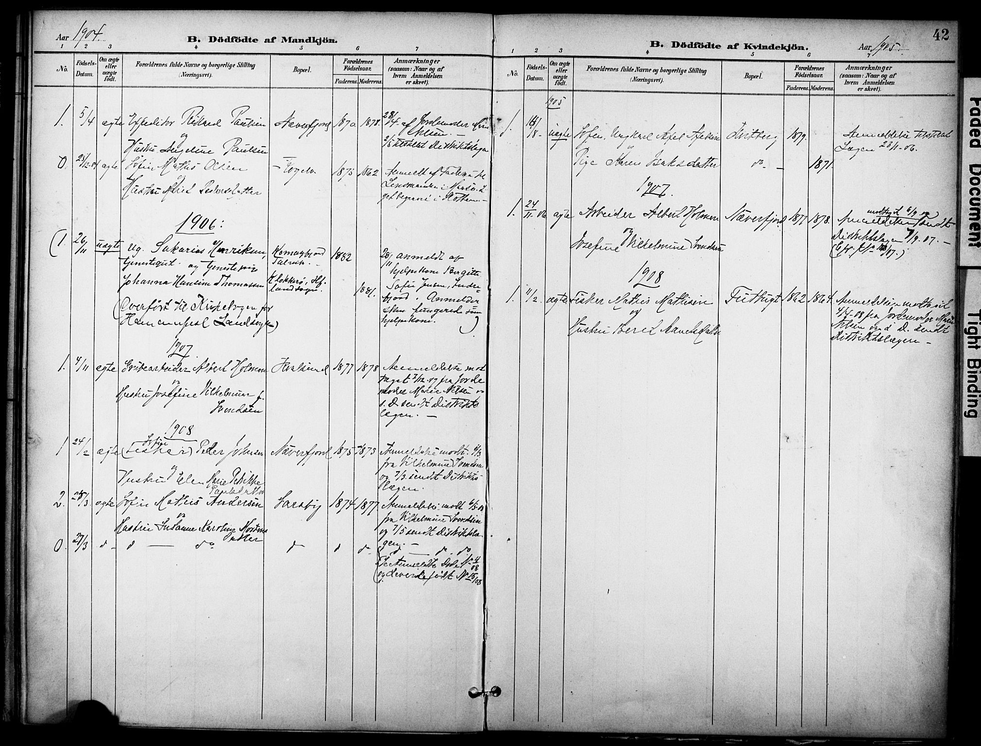 Hammerfest sokneprestkontor, SATØ/S-1347/H/Ha/L0012.kirke: Parish register (official) no. 12, 1898-1908, p. 42