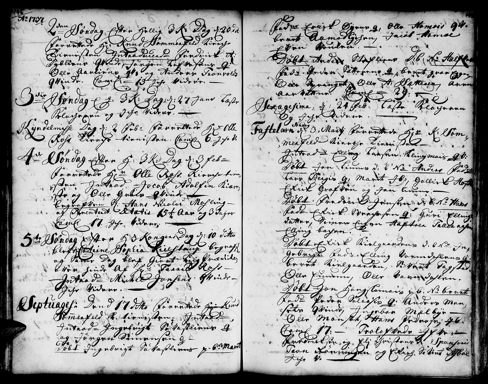 Ministerialprotokoller, klokkerbøker og fødselsregistre - Sør-Trøndelag, SAT/A-1456/671/L0839: Parish register (official) no. 671A01, 1730-1755, p. 146-147