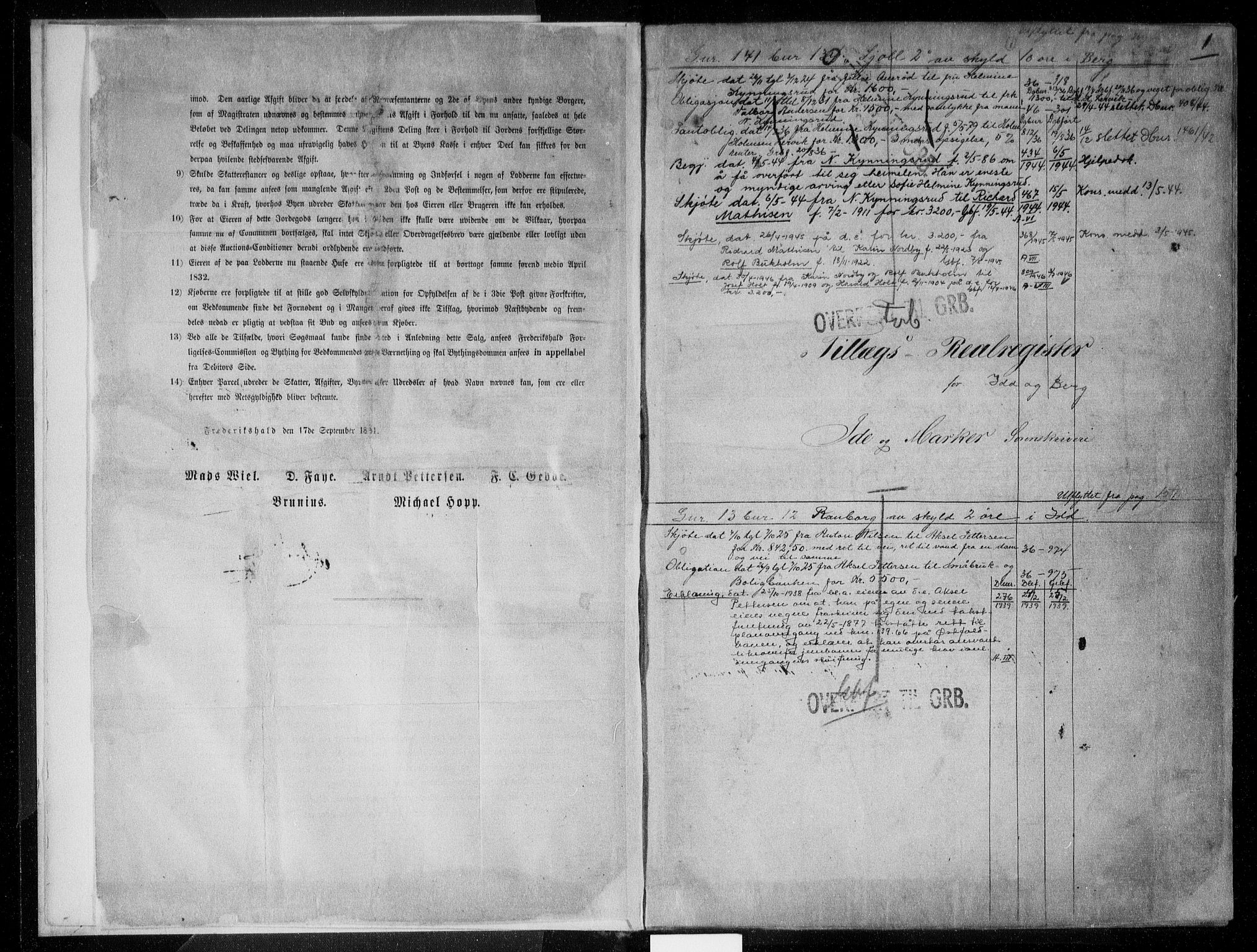 Idd og Marker sorenskriveri, SAO/A-10283/G/Ga/Gac/L0005a: Mortgage register no. II 5a, 1811-1953, p. 0-1
