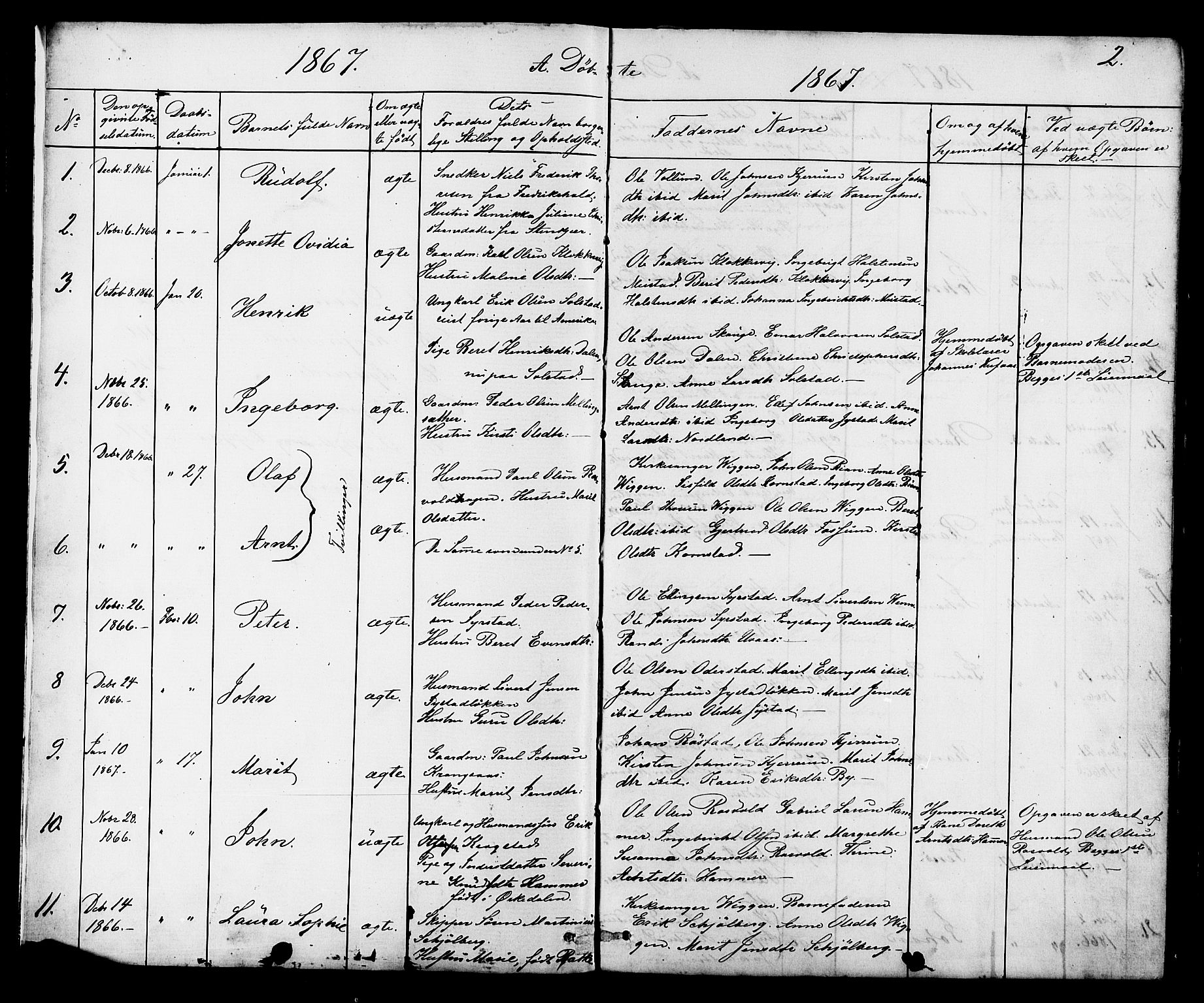 Ministerialprotokoller, klokkerbøker og fødselsregistre - Sør-Trøndelag, SAT/A-1456/665/L0777: Parish register (copy) no. 665C02, 1867-1915, p. 2