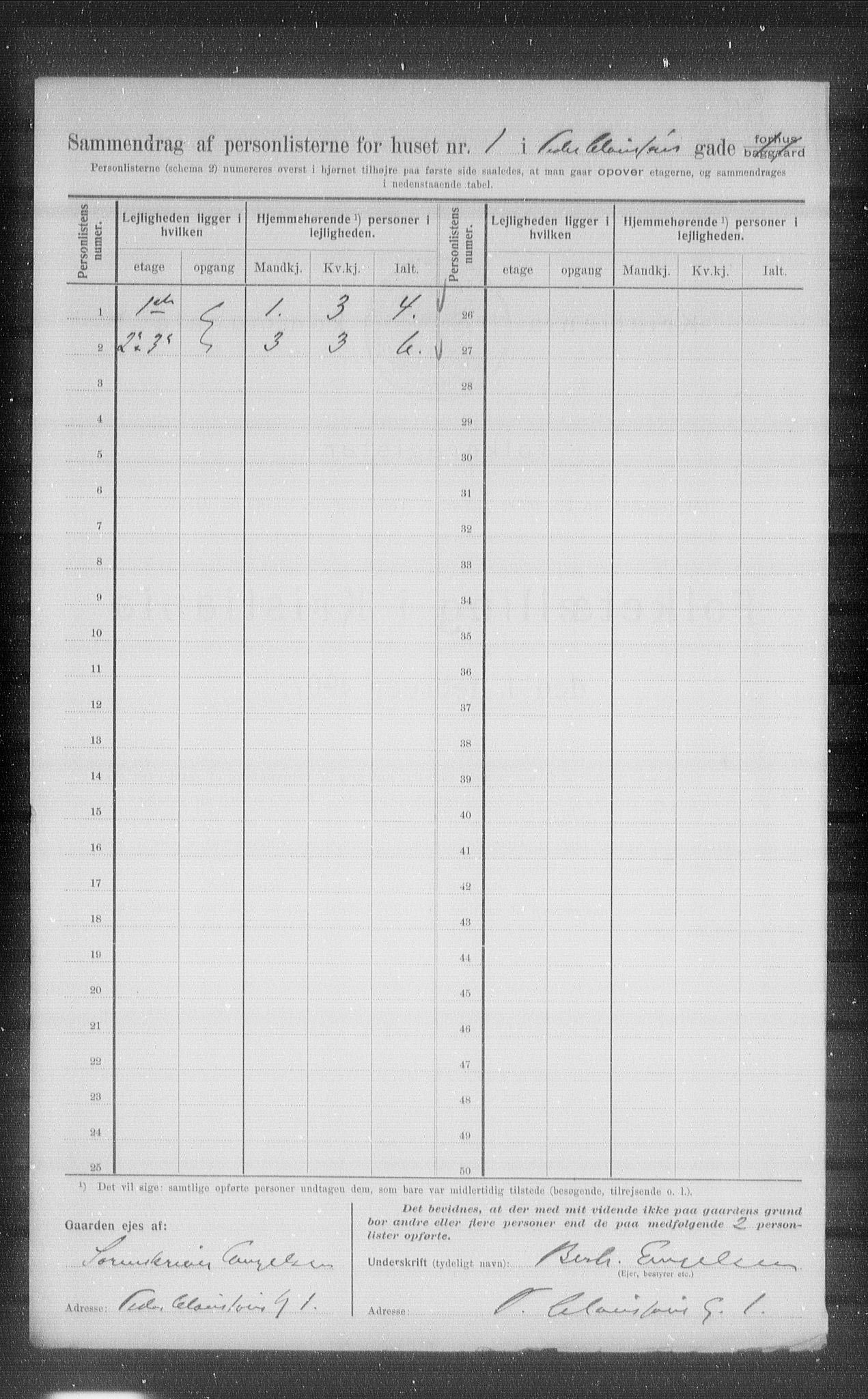 OBA, Municipal Census 1907 for Kristiania, 1907, p. 40310