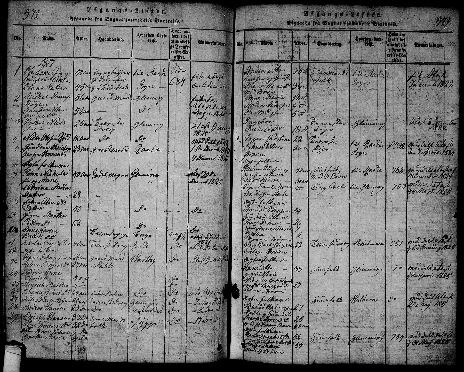 Onsøy prestekontor Kirkebøker, AV/SAO-A-10914/G/Ga/L0001: Parish register (copy) no. I 1, 1814-1840, p. 572-573