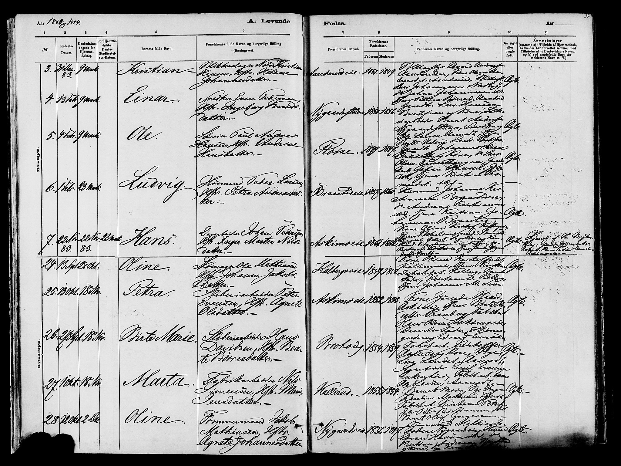 Vardal prestekontor, SAH/PREST-100/H/Ha/Haa/L0009: Parish register (official) no. 9, 1878-1892, p. 34