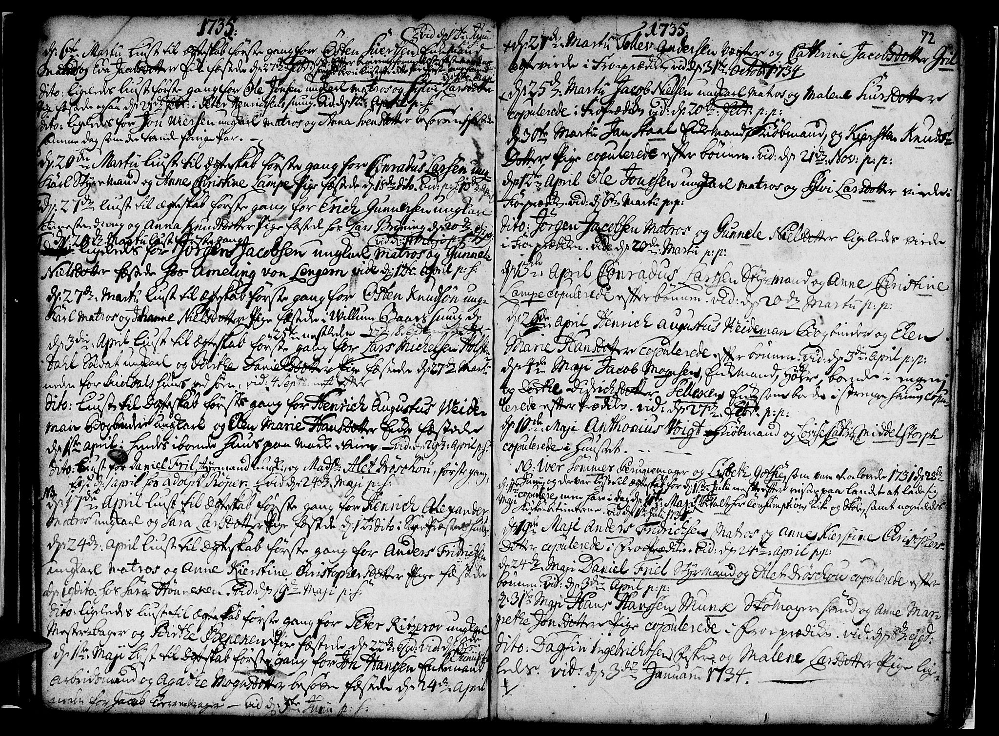 Nykirken Sokneprestembete, AV/SAB-A-77101/H/Haa/L0007: Parish register (official) no. A 7, 1719-1781, p. 72