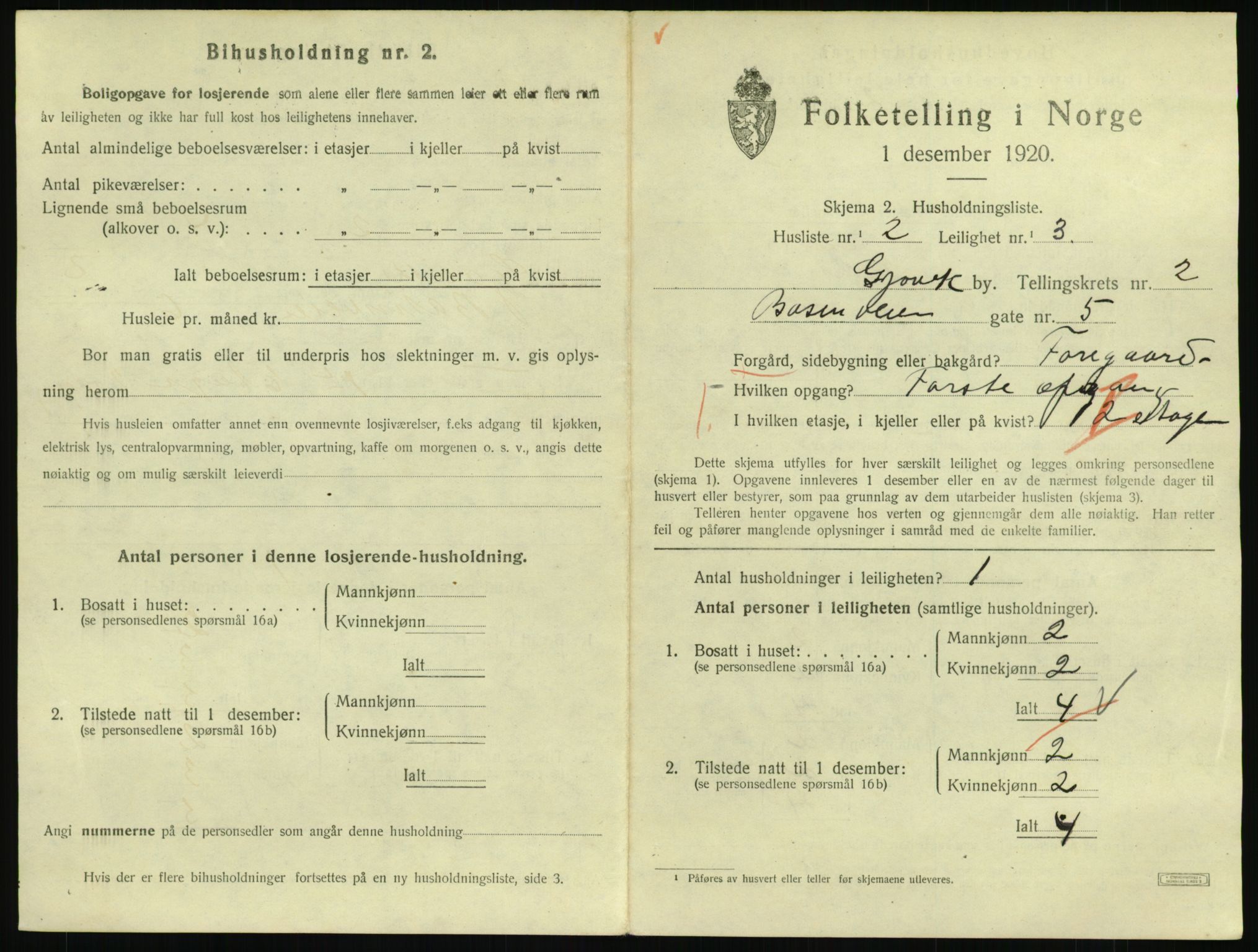 SAH, 1920 census for Gjøvik, 1920, p. 994