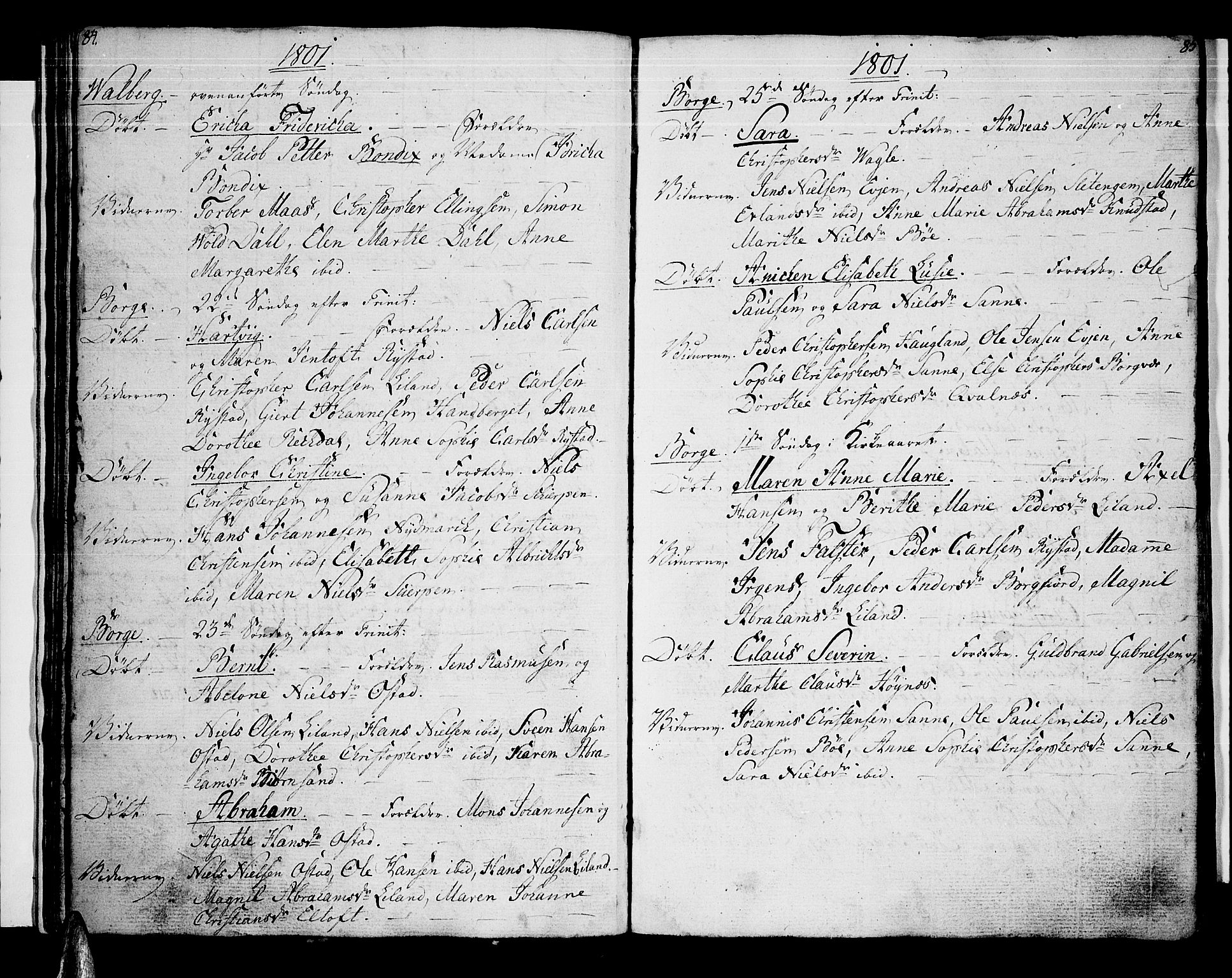 Ministerialprotokoller, klokkerbøker og fødselsregistre - Nordland, SAT/A-1459/880/L1129: Parish register (official) no. 880A03, 1796-1821, p. 84-85