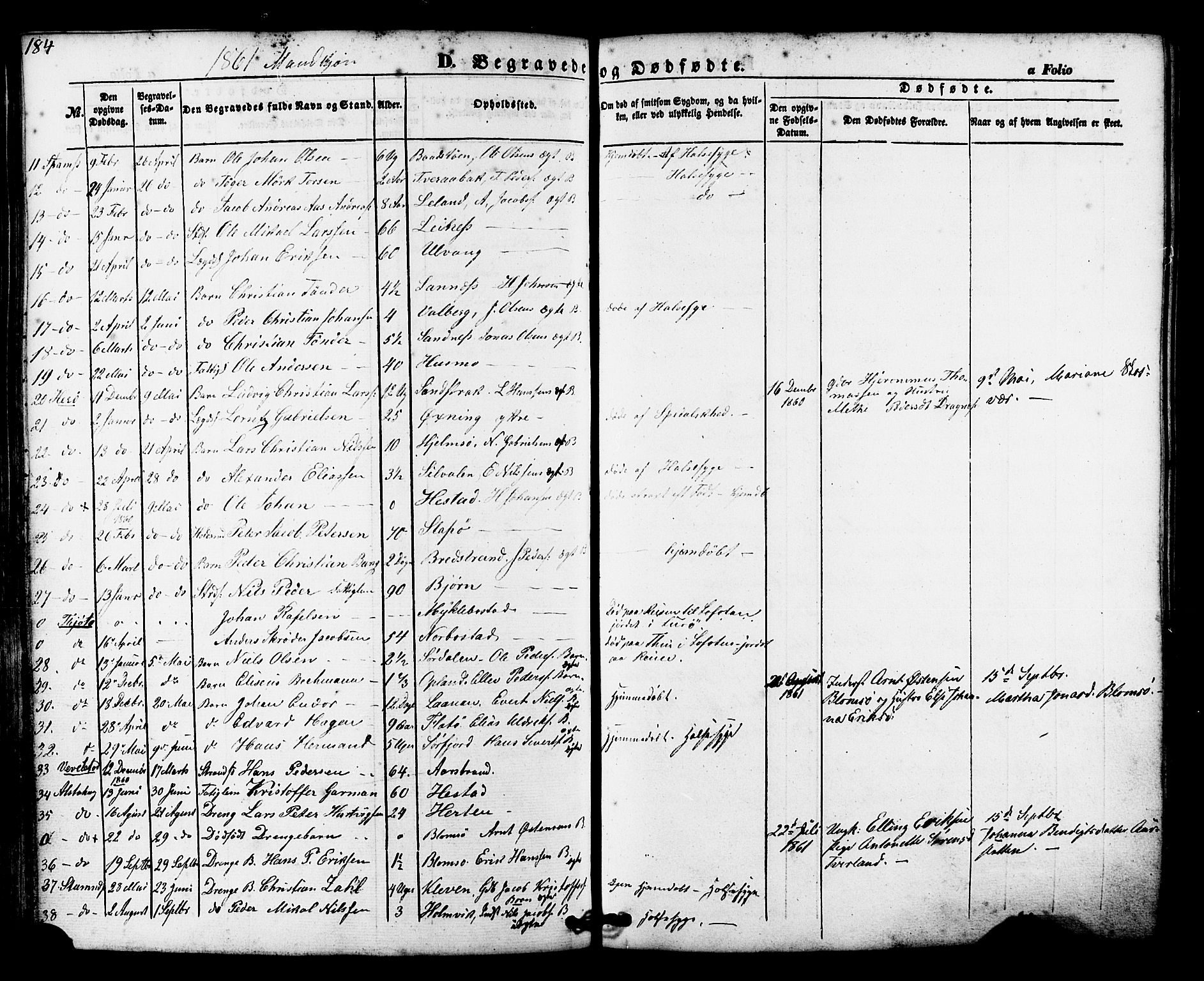 Ministerialprotokoller, klokkerbøker og fødselsregistre - Nordland, AV/SAT-A-1459/830/L0448: Parish register (official) no. 830A12, 1855-1878, p. 184