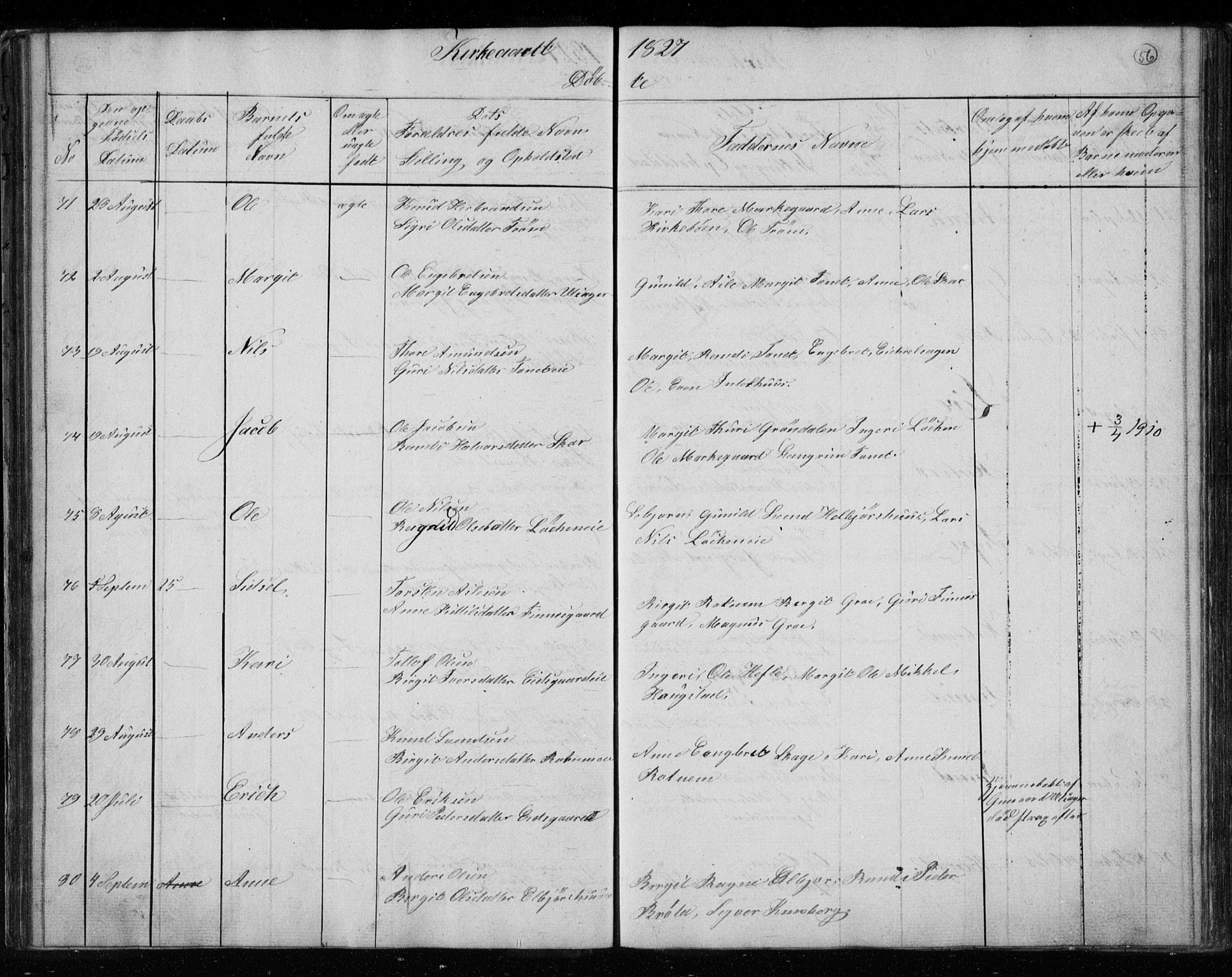 Gol kirkebøker, AV/SAKO-A-226/F/Fa/L0001: Parish register (official) no. I 1, 1821-1837, p. 56