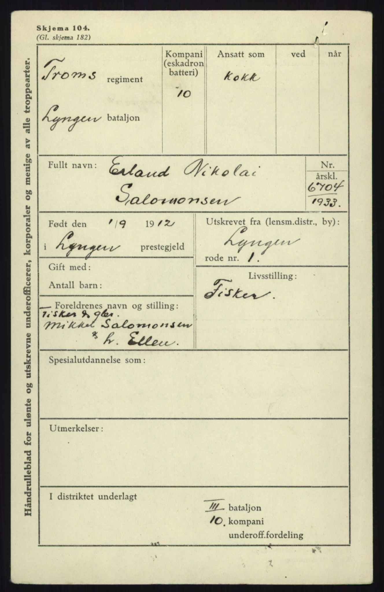 Forsvaret, Troms infanteriregiment nr. 16, AV/RA-RAFA-3146/P/Pa/L0017: Rulleblad for regimentets menige mannskaper, årsklasse 1933, 1933, p. 1135