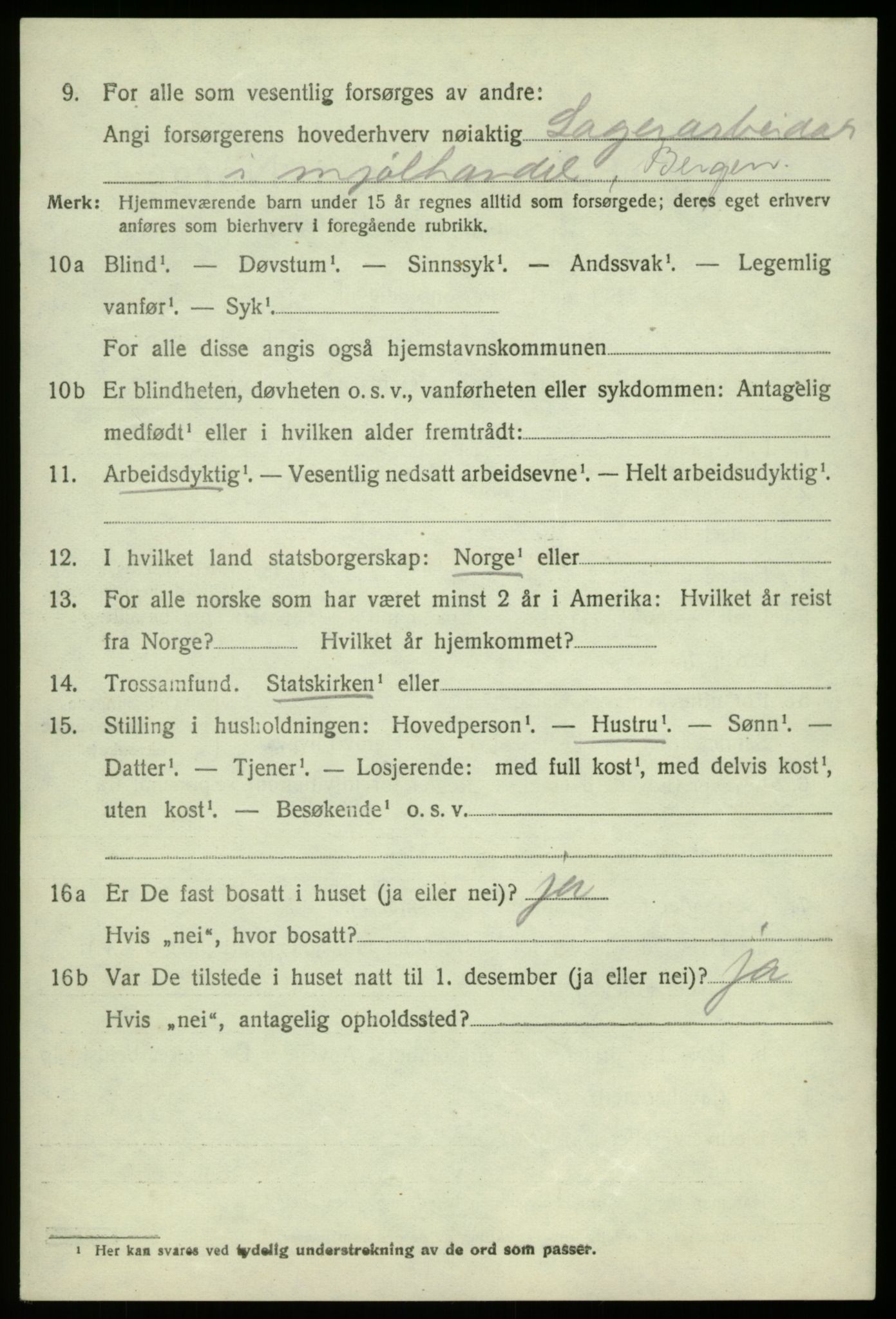SAB, 1920 census for Fana, 1920, p. 7394