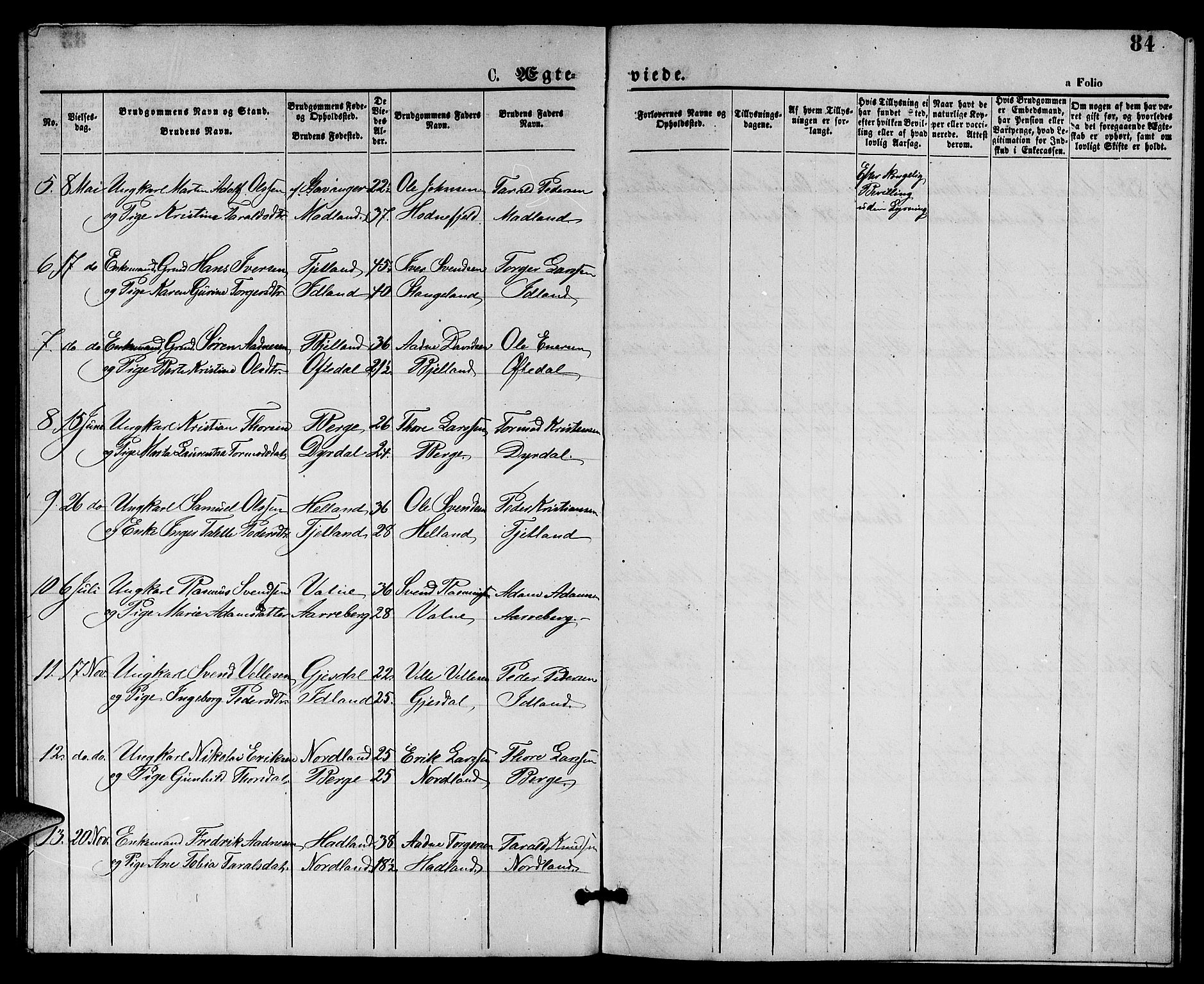 Lye sokneprestkontor, AV/SAST-A-101794/001/30BB/L0005: Parish register (copy) no. B 5, 1875-1886, p. 84