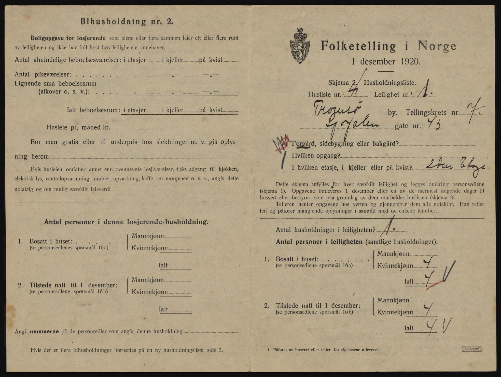 SATØ, 1920 census for Tromsø, 1920, p. 4321