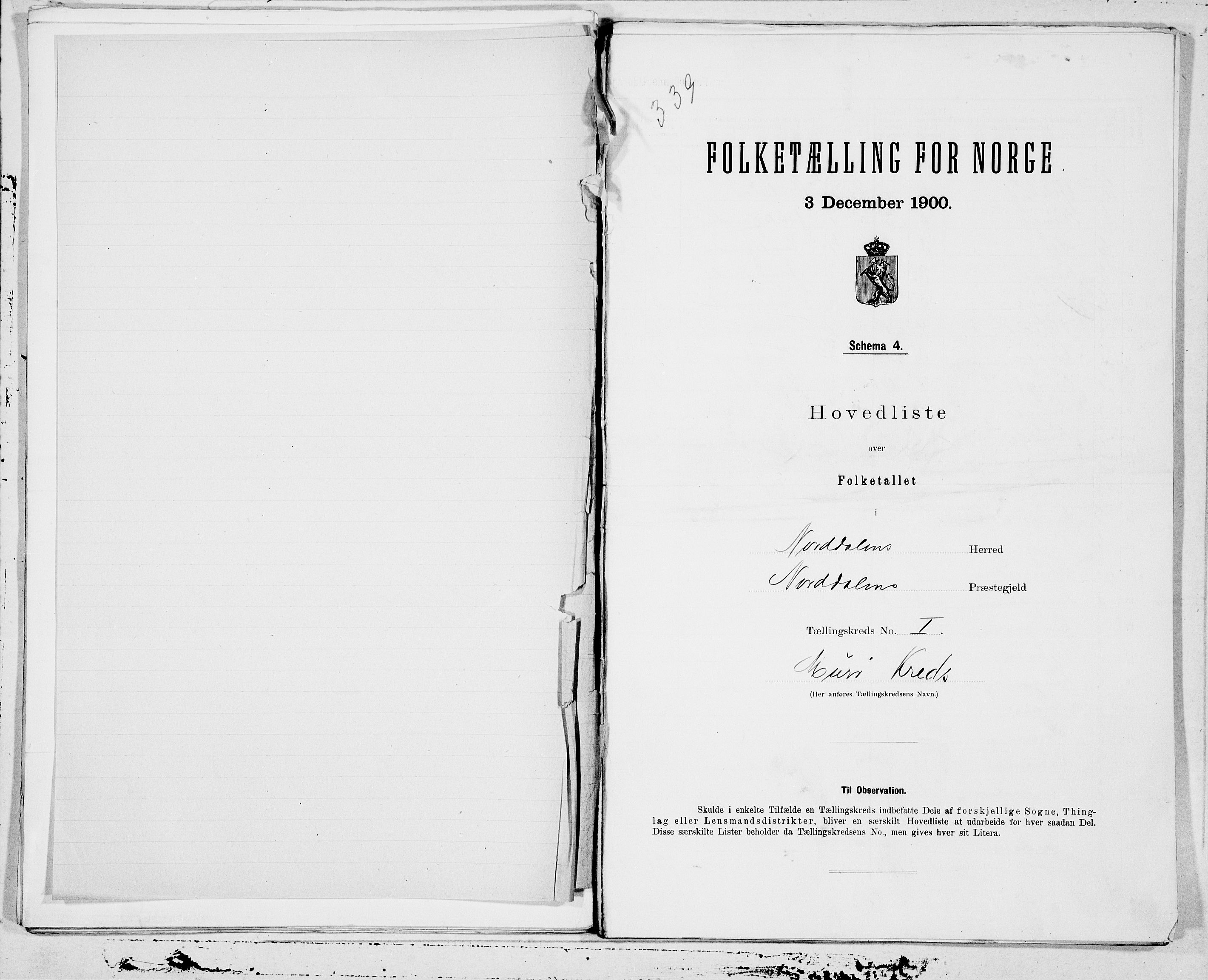 SAT, 1900 census for Norddal, 1900, p. 2