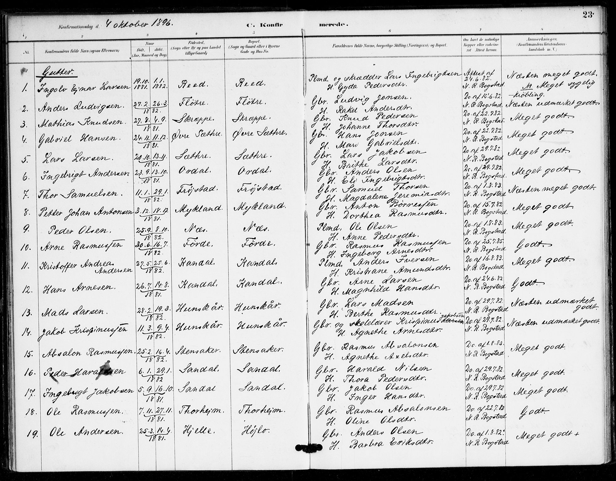 Gloppen sokneprestembete, AV/SAB-A-80101/H/Hac/L0002: Curate's parish register no. A 2, 1886-1897, p. 23