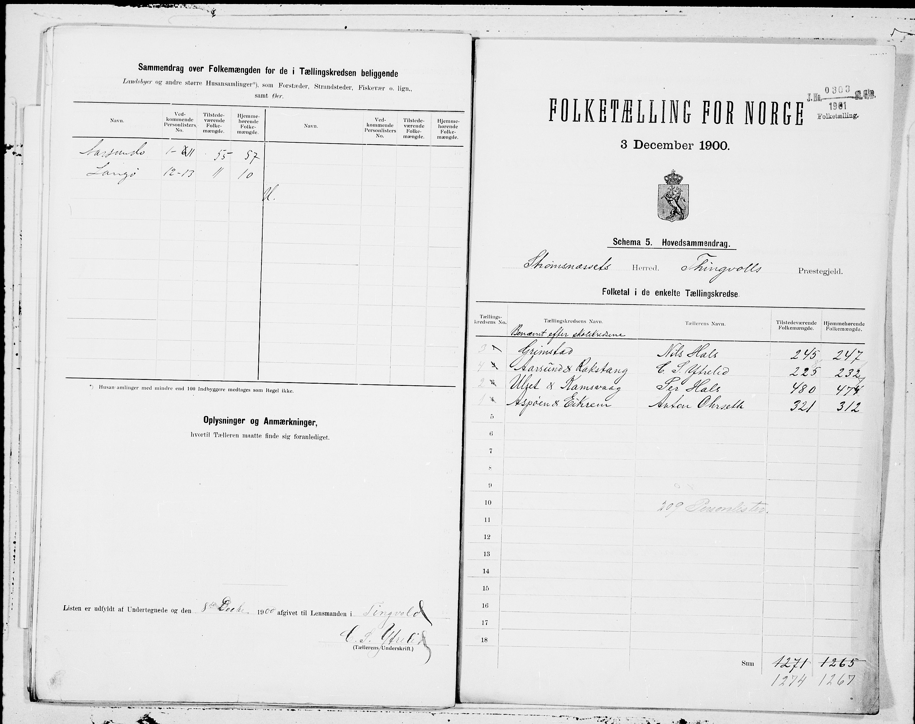SAT, 1900 census for Straumsnes, 1900, p. 10