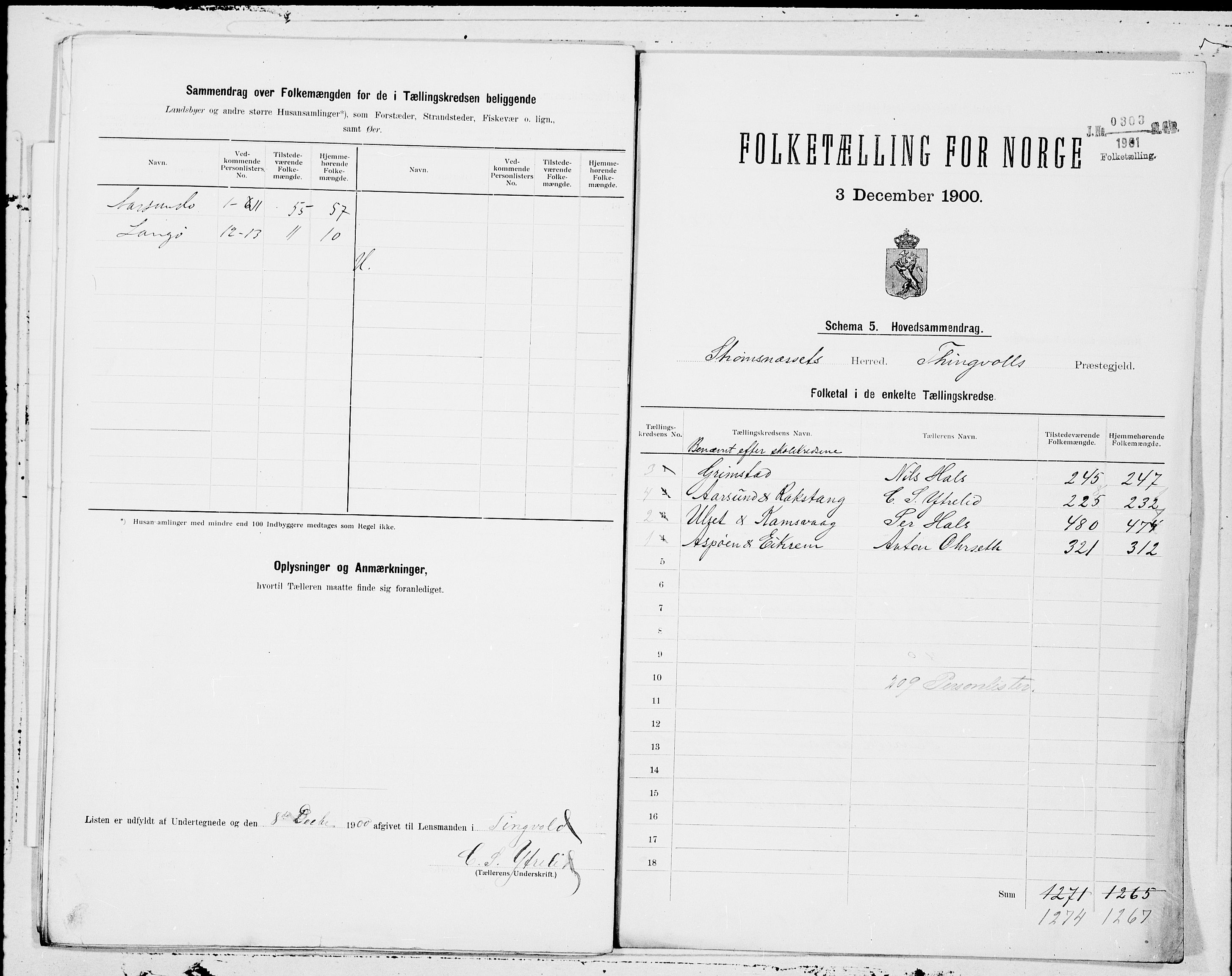 SAT, 1900 census for Straumsnes, 1900, p. 10