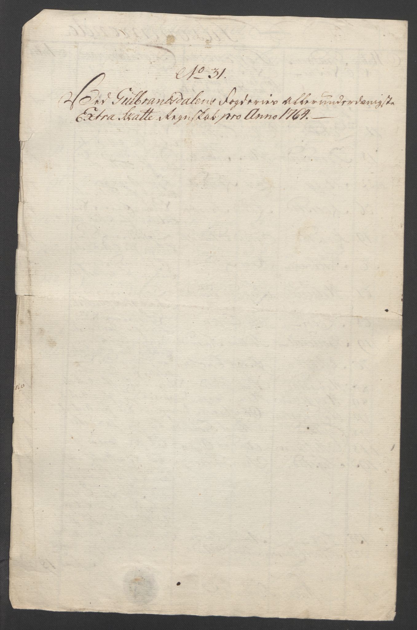 Rentekammeret inntil 1814, Reviderte regnskaper, Fogderegnskap, RA/EA-4092/R17/L1266: Ekstraskatten Gudbrandsdal, 1762-1766, p. 386