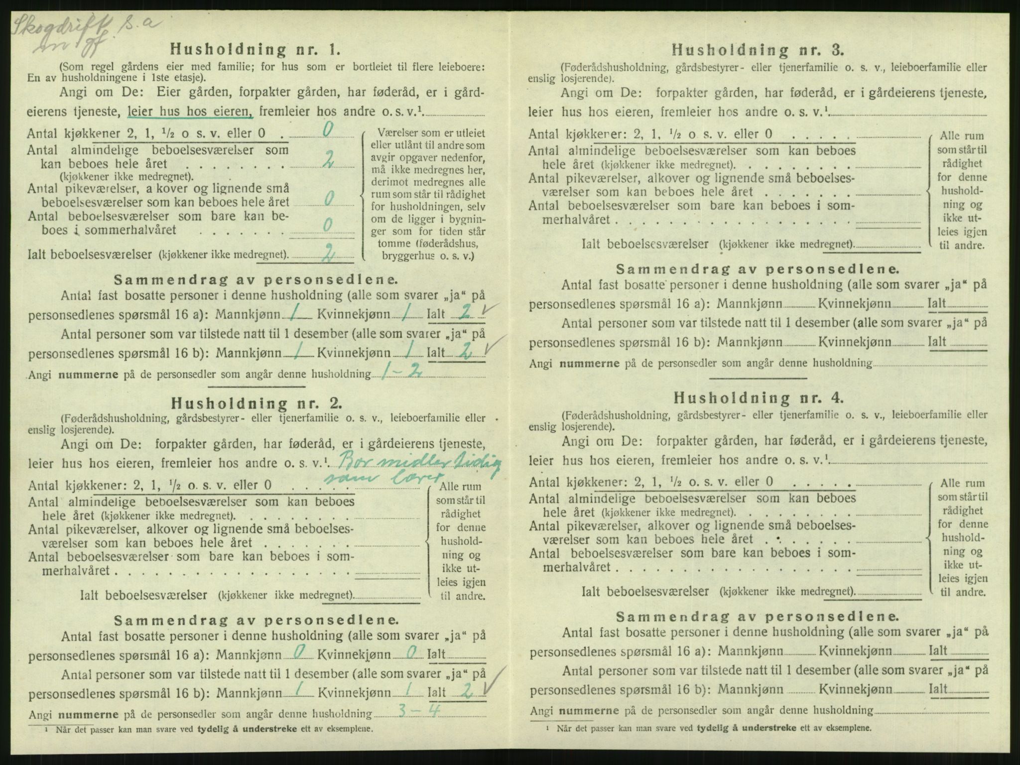 SAT, 1920 census for Velfjord, 1920, p. 540