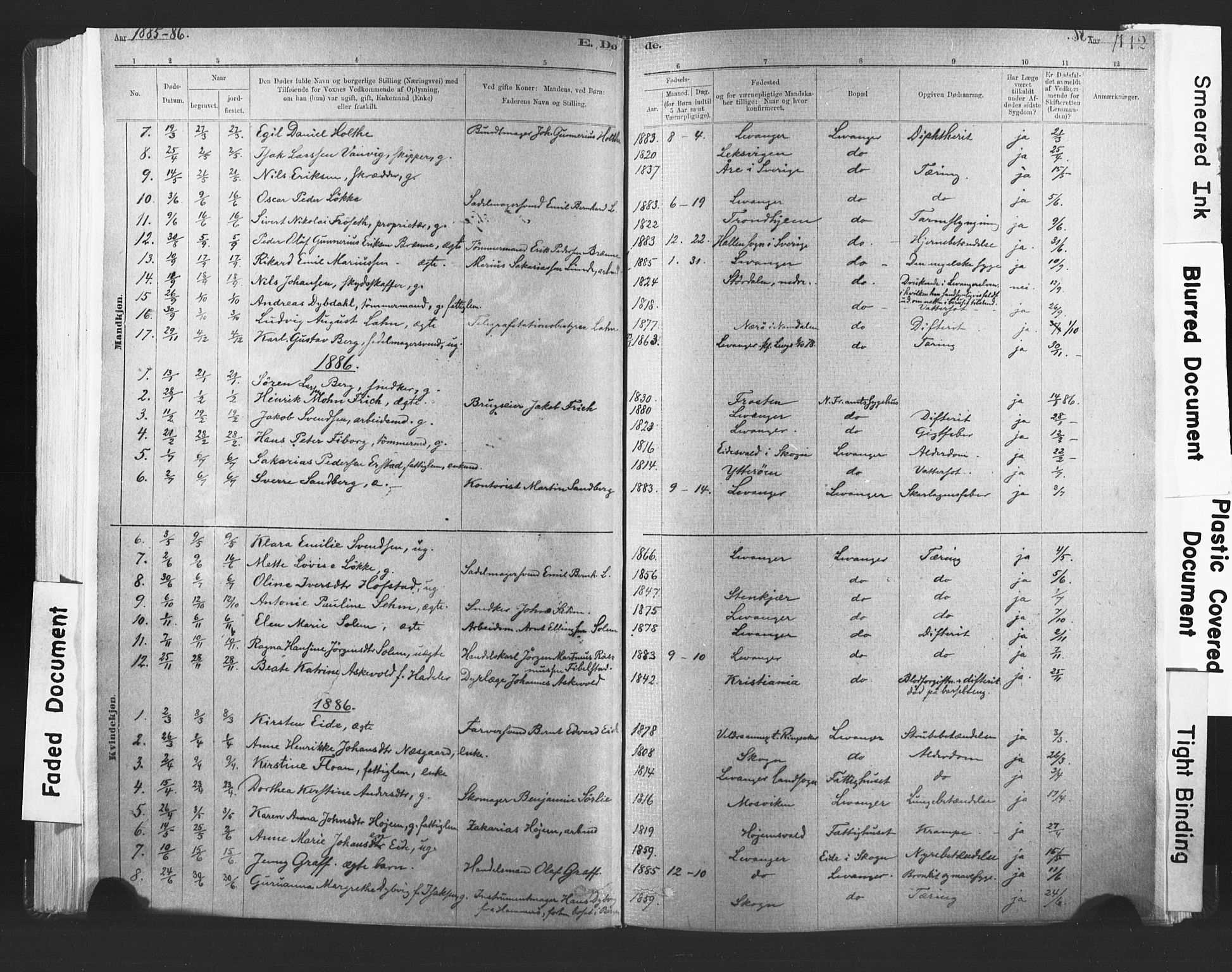 Ministerialprotokoller, klokkerbøker og fødselsregistre - Nord-Trøndelag, SAT/A-1458/720/L0189: Parish register (official) no. 720A05, 1880-1911, p. 112