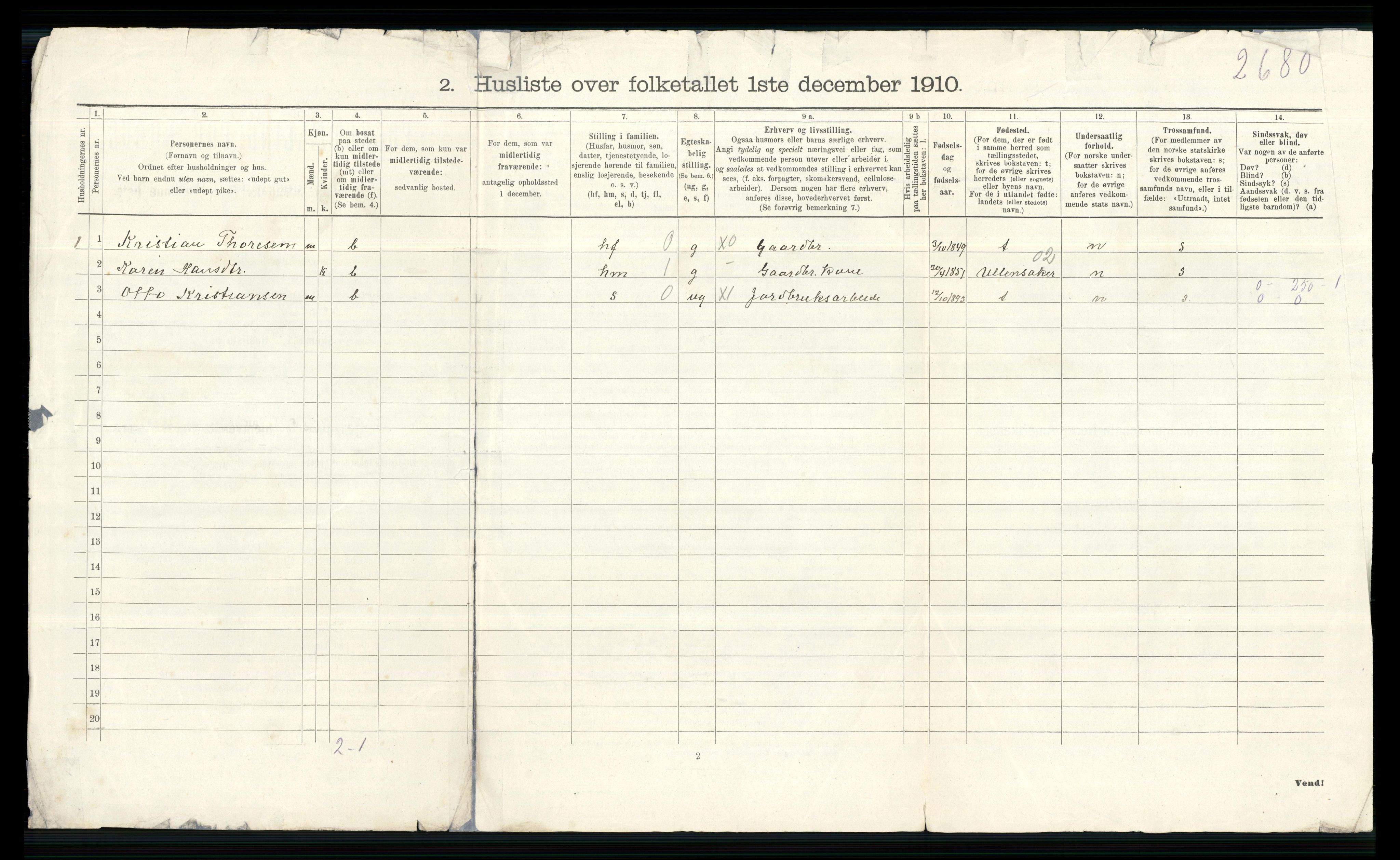 RA, 1910 census for Nittedal, 1910, p. 28