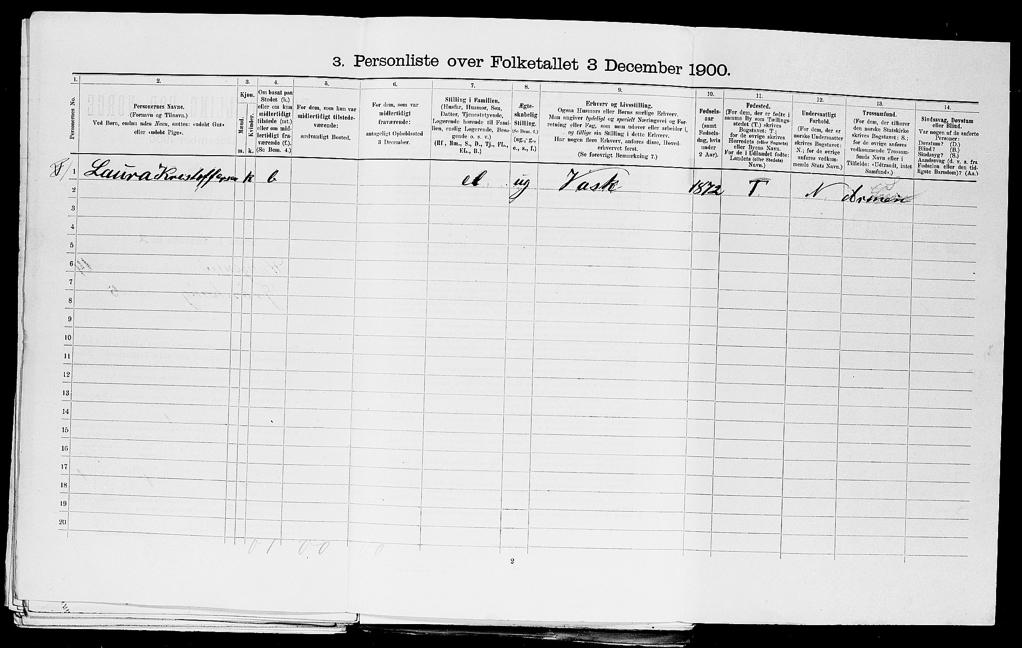 SAST, 1900 census for Haugesund, 1900, p. 2305