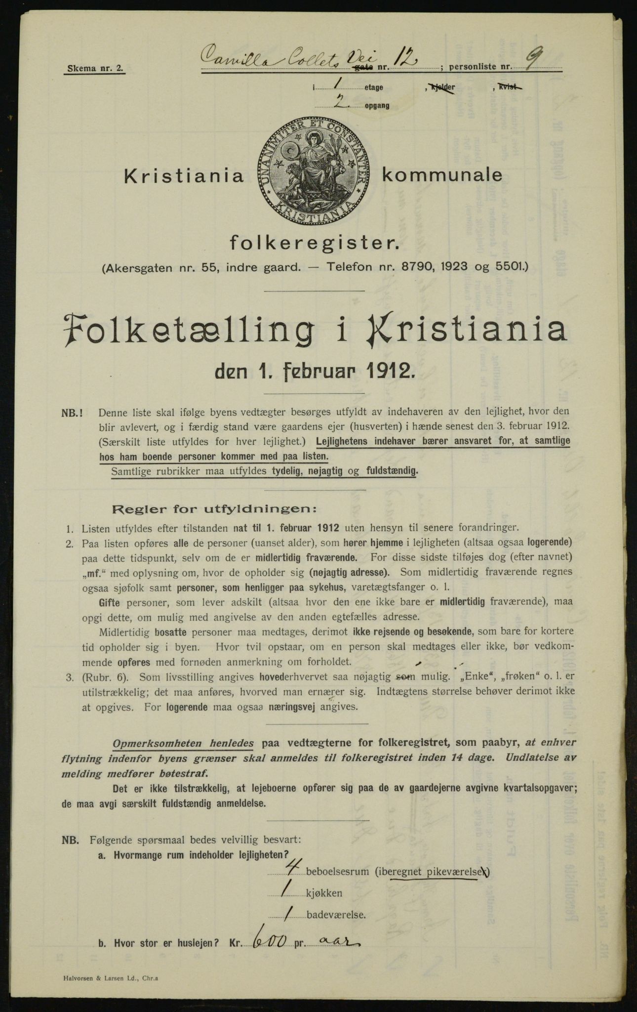 OBA, Municipal Census 1912 for Kristiania, 1912, p. 11636