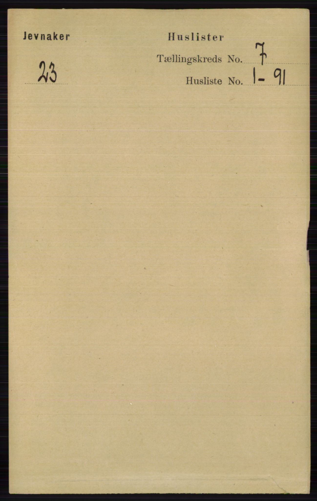RA, 1891 census for 0532 Jevnaker, 1891, p. 3641