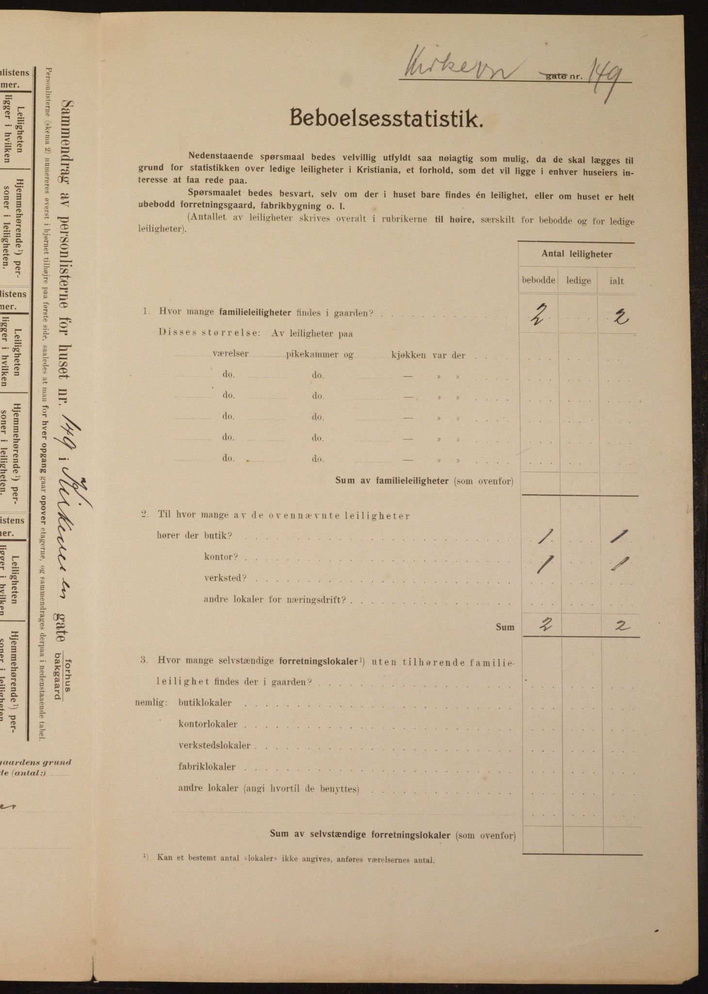 OBA, Municipal Census 1910 for Kristiania, 1910, p. 49799