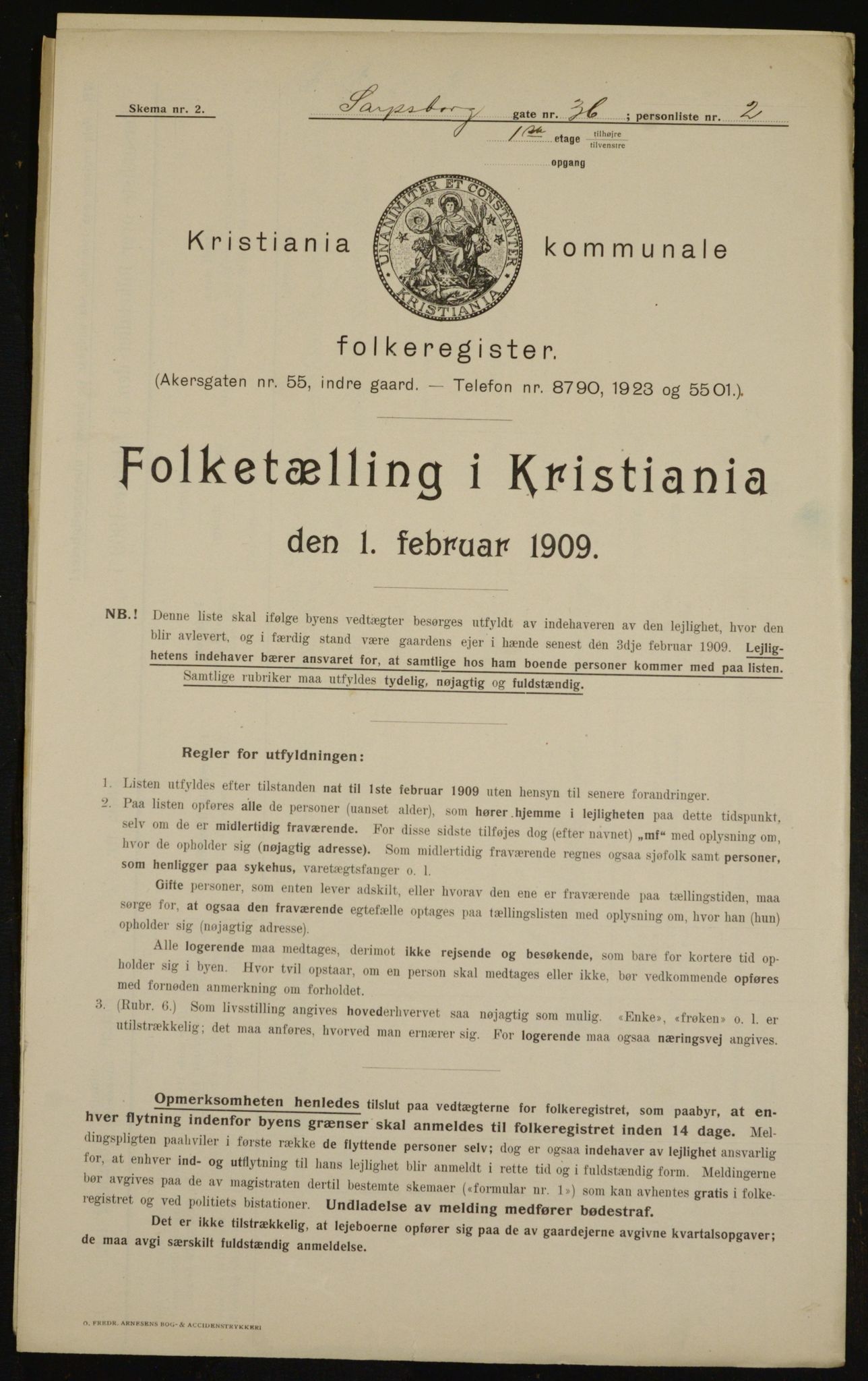 OBA, Municipal Census 1909 for Kristiania, 1909, p. 81078