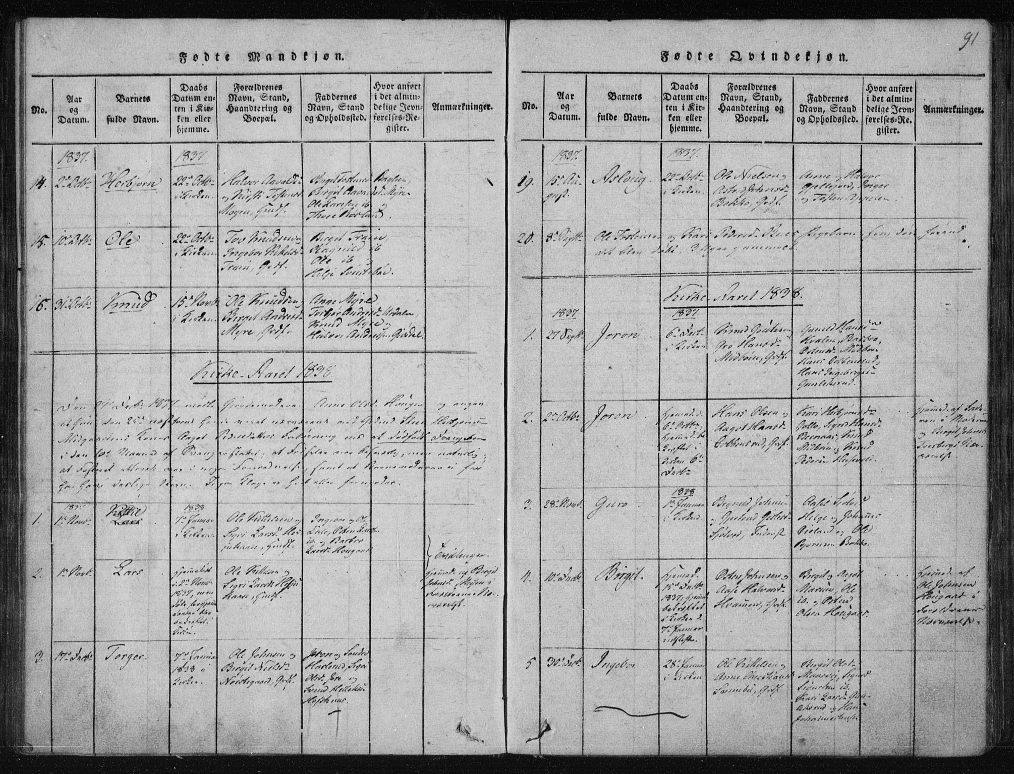 Tinn kirkebøker, AV/SAKO-A-308/F/Fa/L0004: Parish register (official) no. I 4, 1815-1843, p. 90b-91a