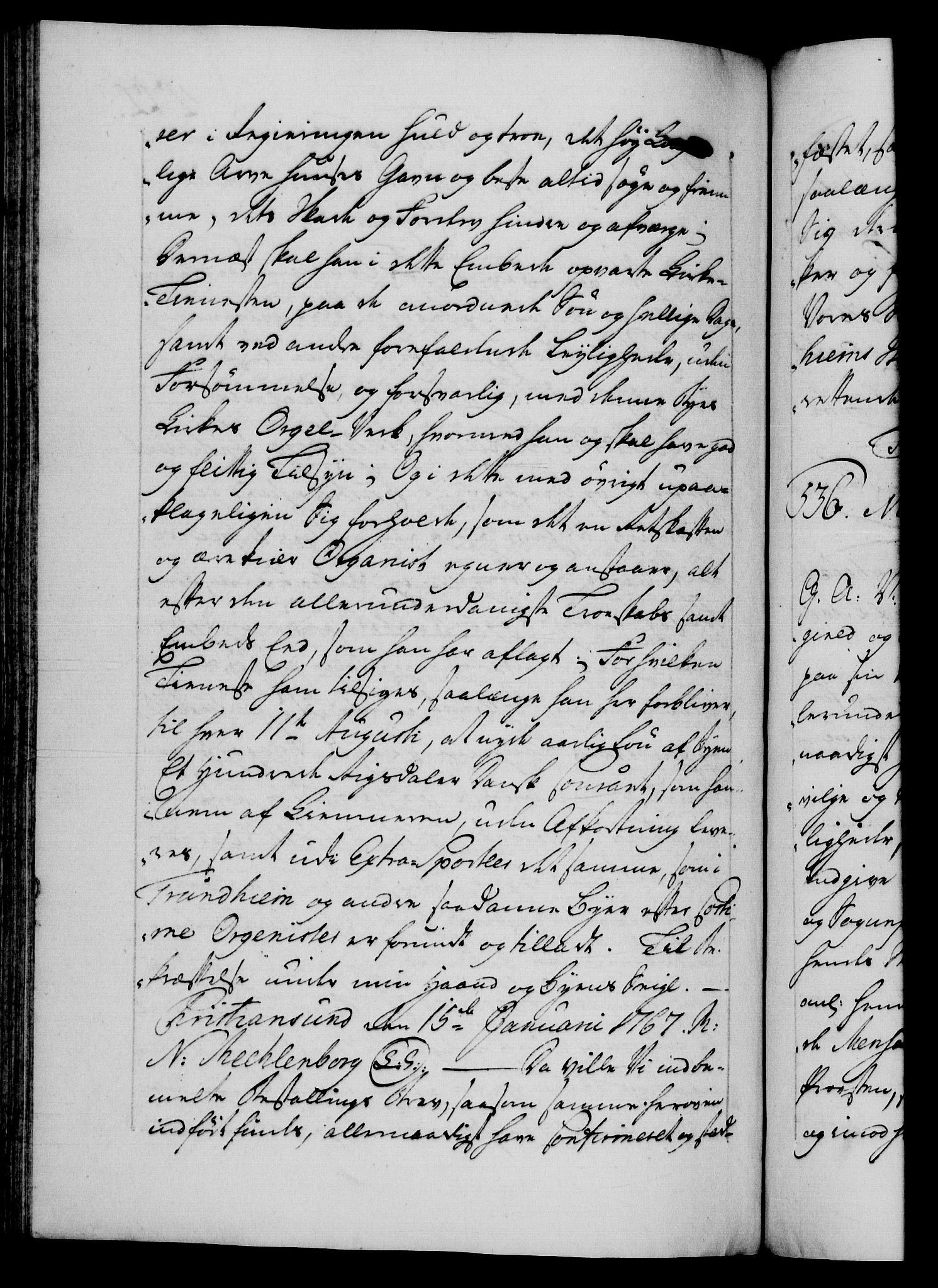 Danske Kanselli 1572-1799, AV/RA-EA-3023/F/Fc/Fca/Fcaa/L0043: Norske registre, 1766-1768, p. 472b