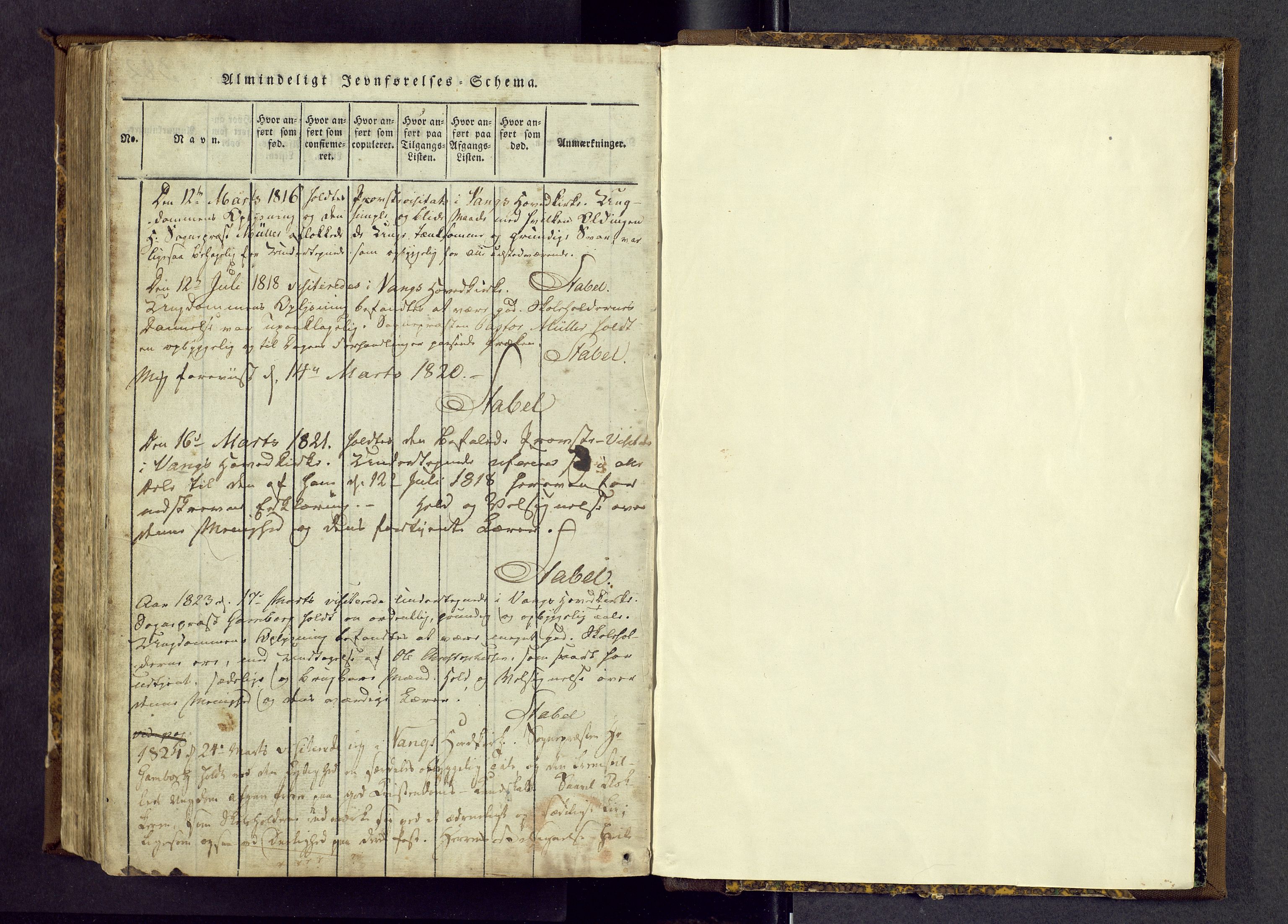 Vang prestekontor, Valdres, SAH/PREST-140/H/Ha/L0004: Parish register (official) no. 4, 1814-1831