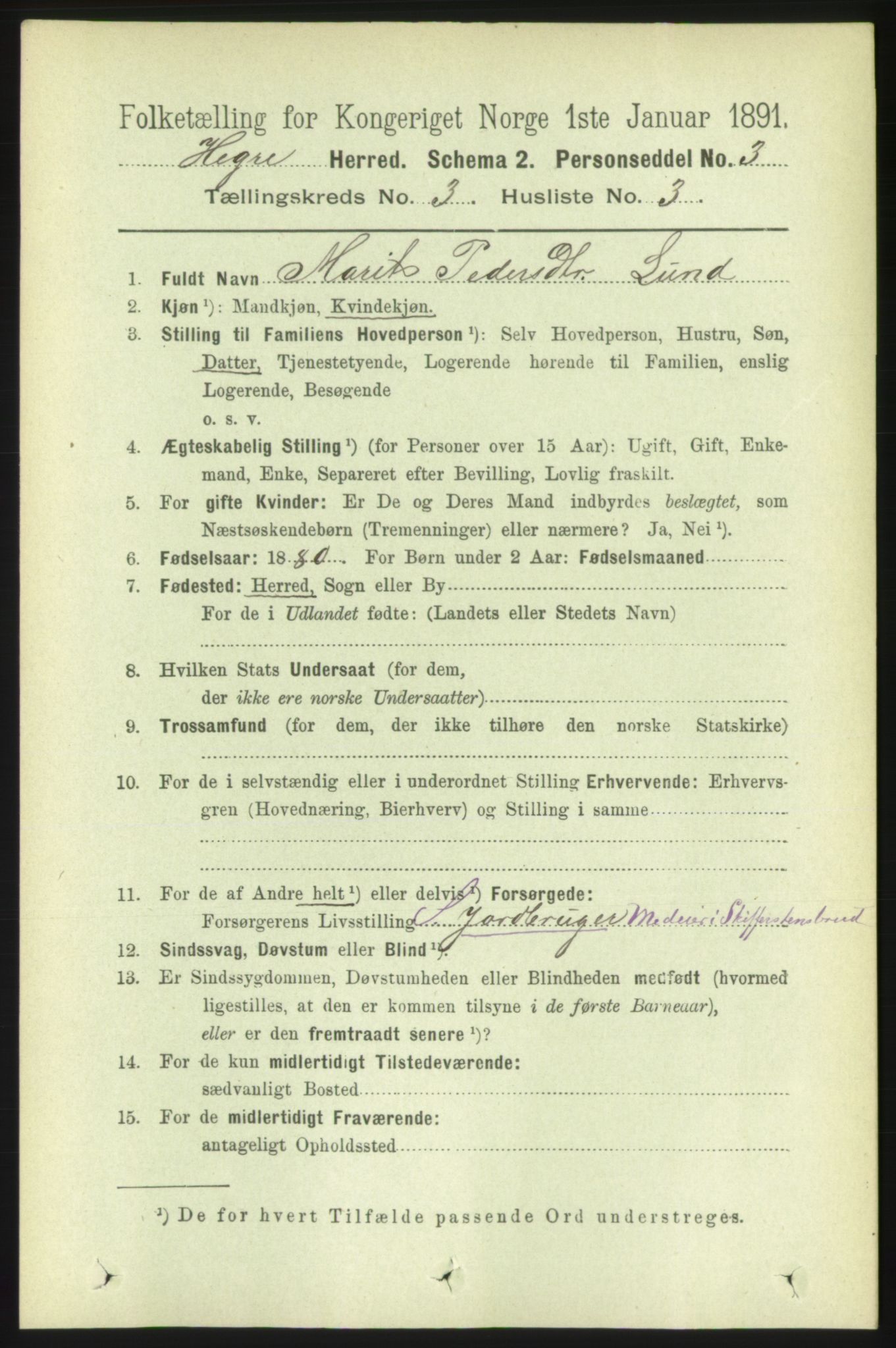 RA, 1891 census for 1712 Hegra, 1891, p. 1059