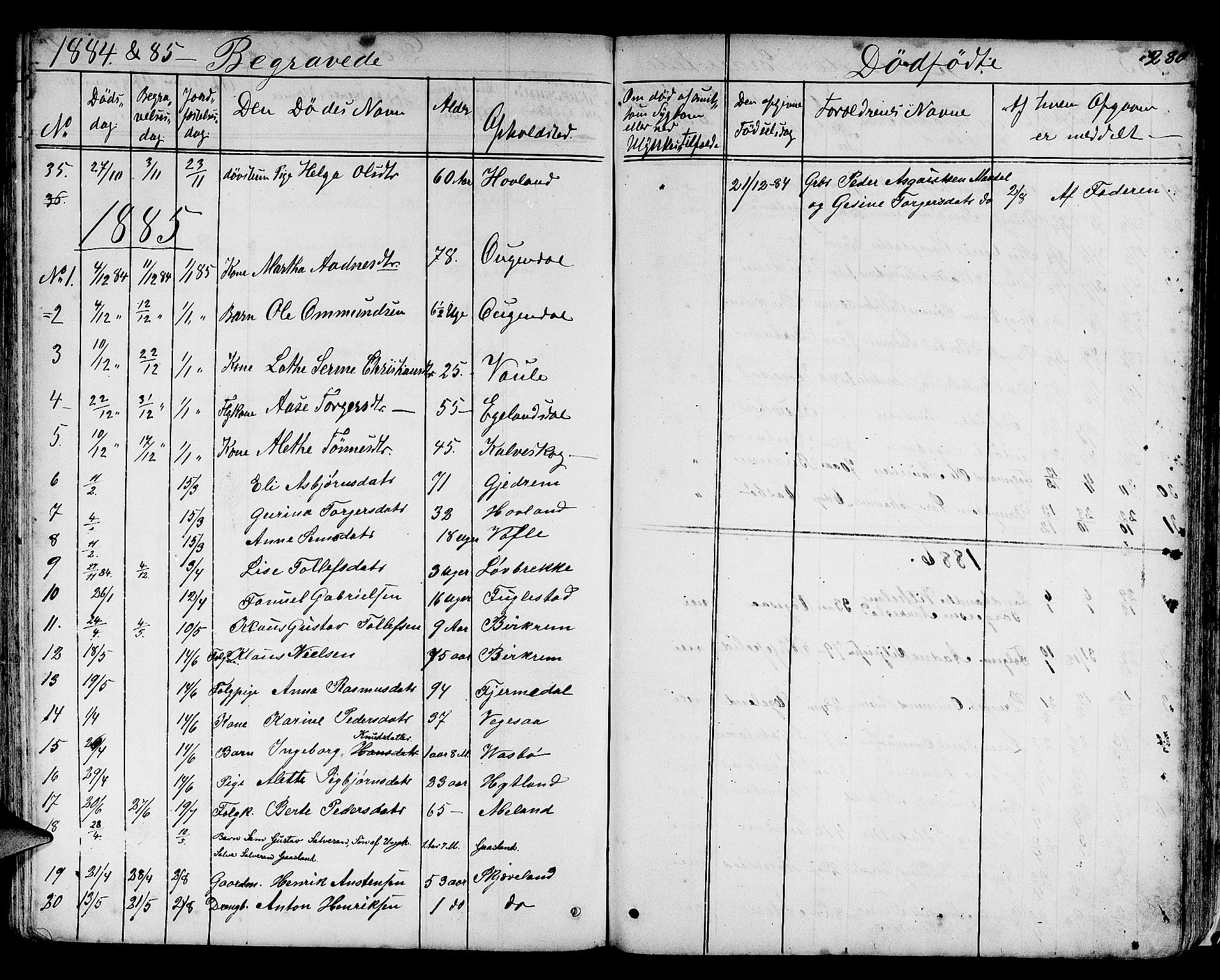 Helleland sokneprestkontor, SAST/A-101810: Parish register (copy) no. B 3, 1847-1886, p. 280