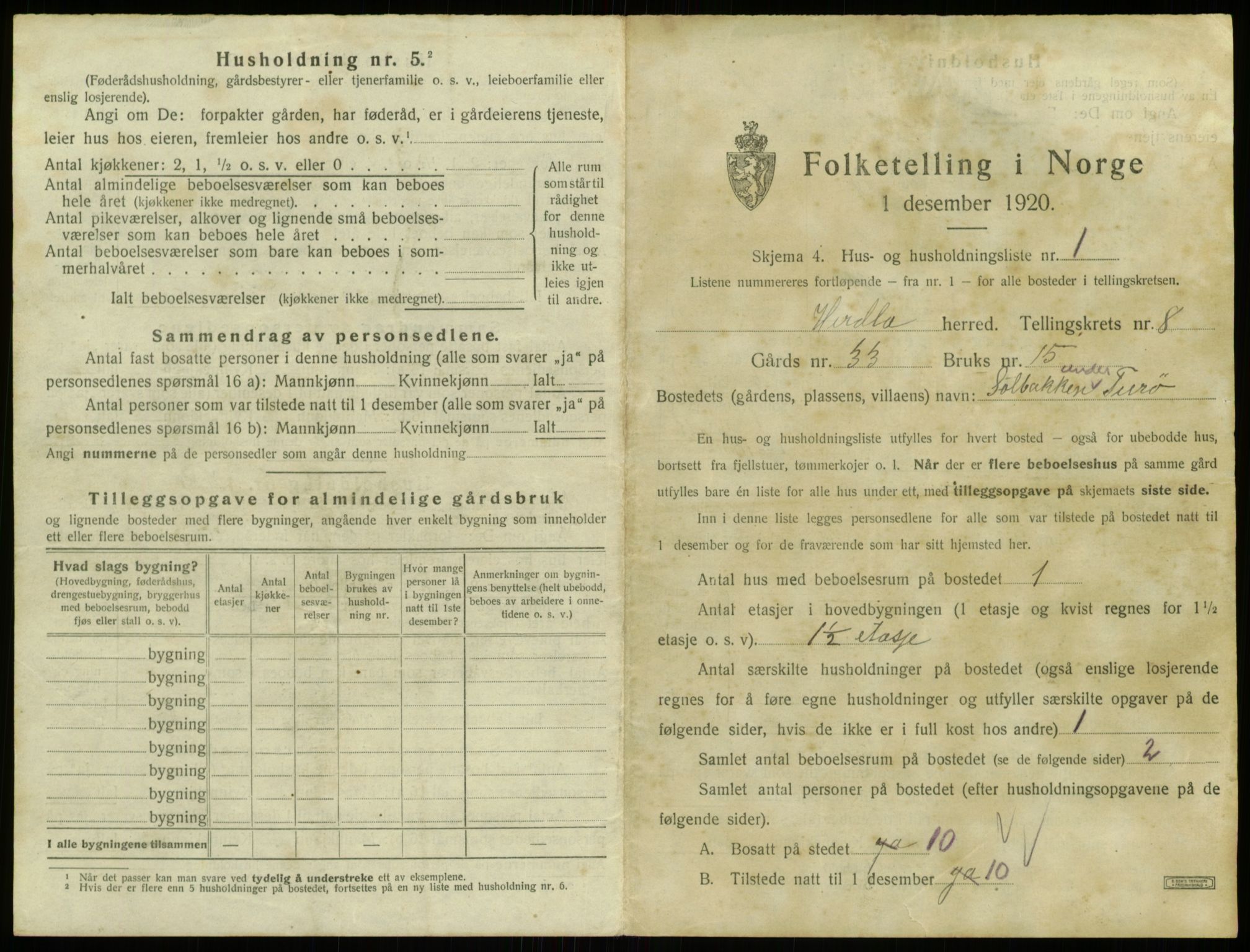 SAB, 1920 census for Herdla, 1920, p. 711