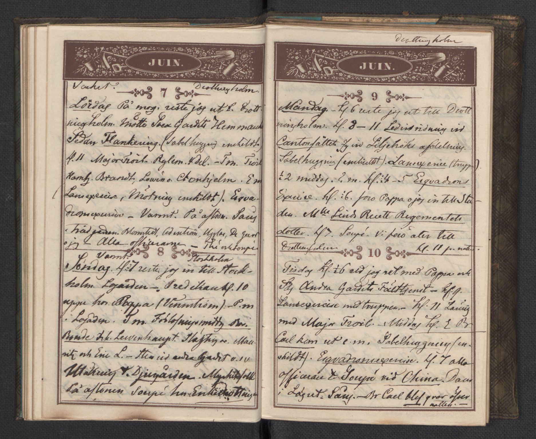 Bernadotte, AV/RA-PA-0318/F/L0001/0002: Privat materiale fra Bernadottefamilien / Dagbok, 1845, p. 48