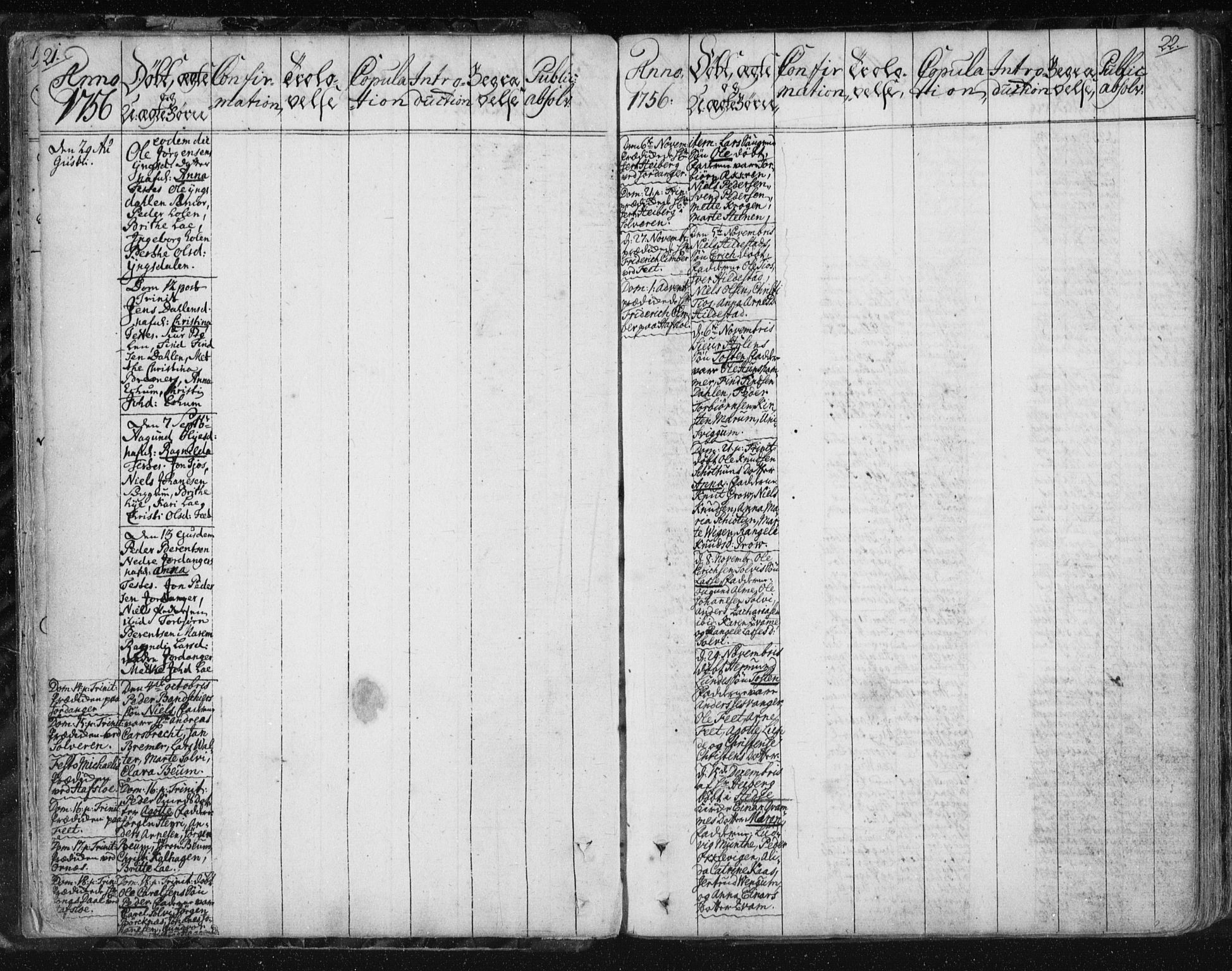 Hafslo sokneprestembete, AV/SAB-A-80301/H/Haa/Haaa/L0002: Parish register (official) no. A 2, 1755-1806, p. 21-22