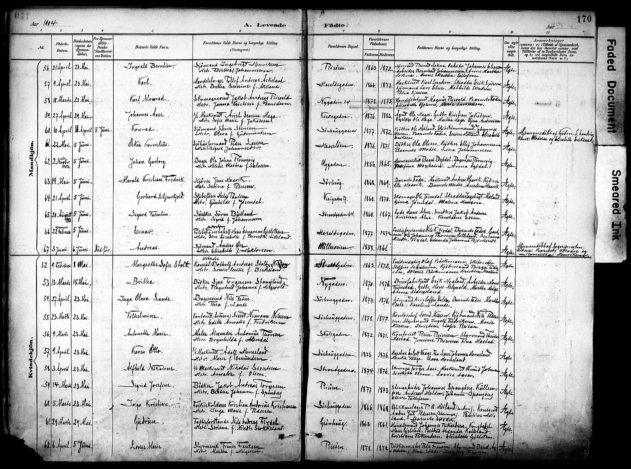 Haugesund sokneprestkontor, SAST/A -101863/H/Ha/Haa/L0006: Parish register (official) no. A 6, 1891-1907, p. 170