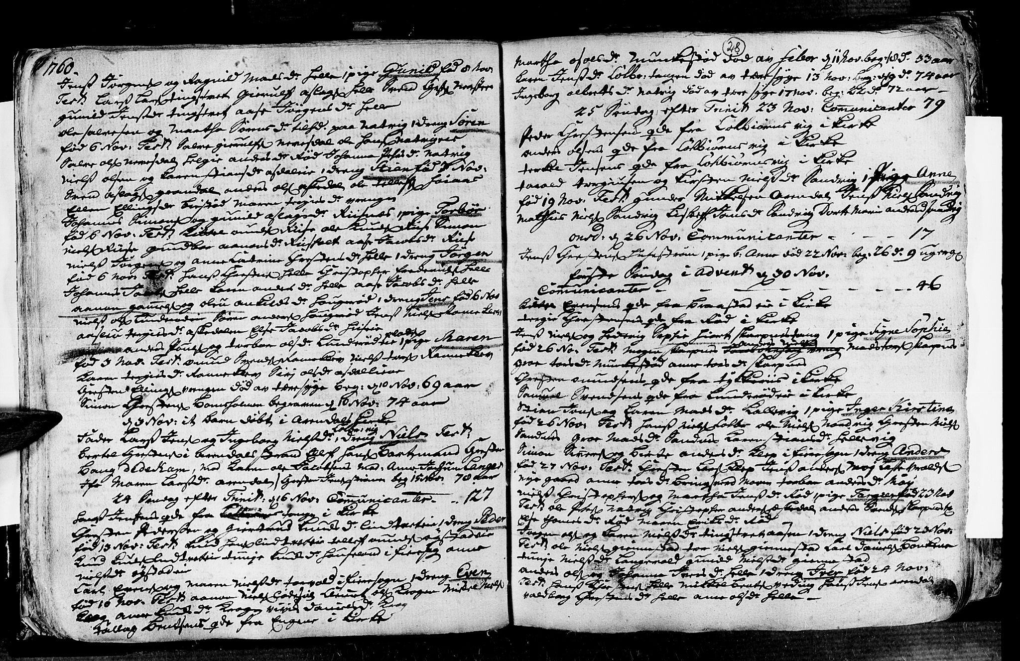 Øyestad sokneprestkontor, AV/SAK-1111-0049/F/Fa/L0006: Parish register (official) no. A 6, 1758-1776, p. 28