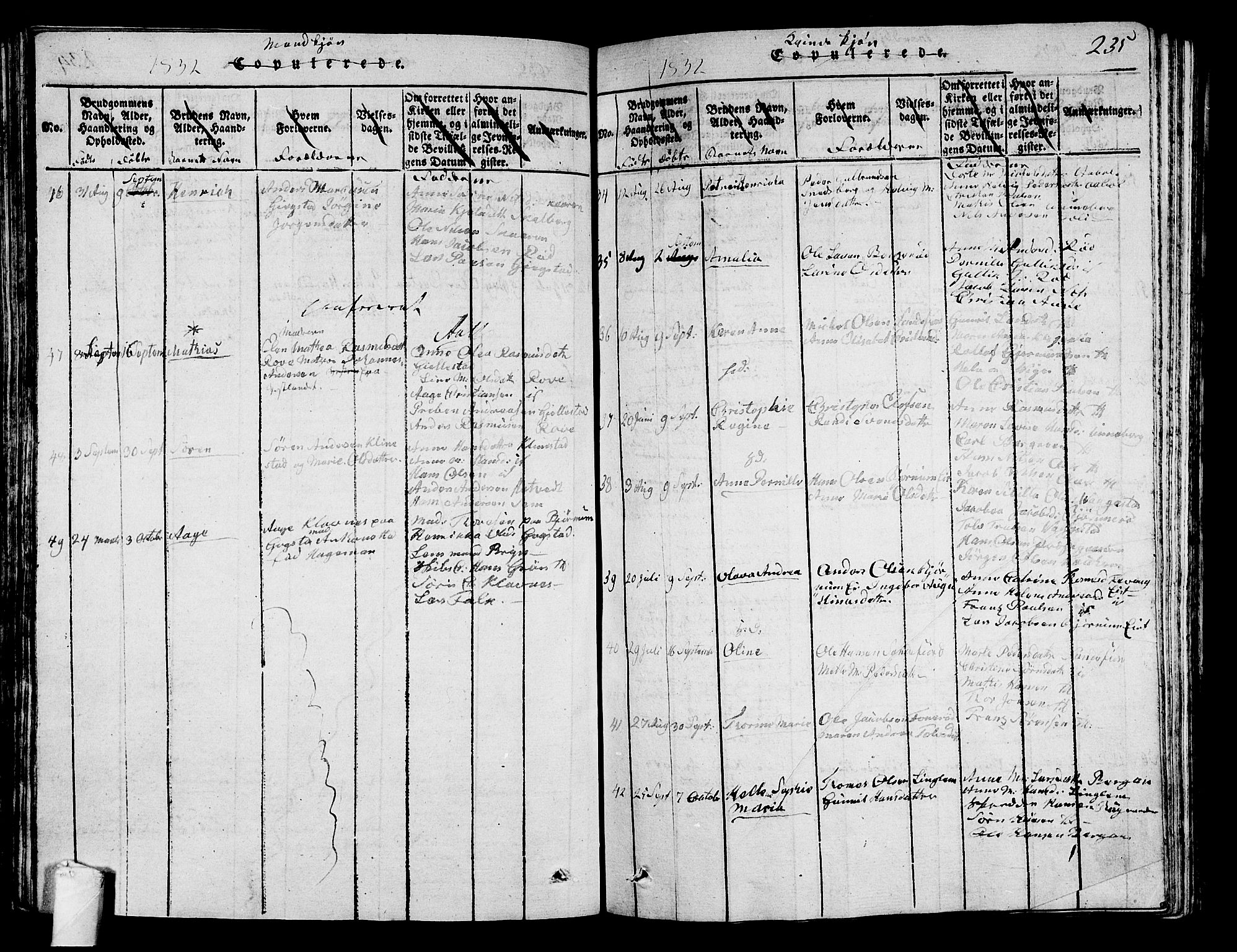 Sandar kirkebøker, AV/SAKO-A-243/G/Ga/L0001: Parish register (copy) no. 1, 1814-1835, p. 235