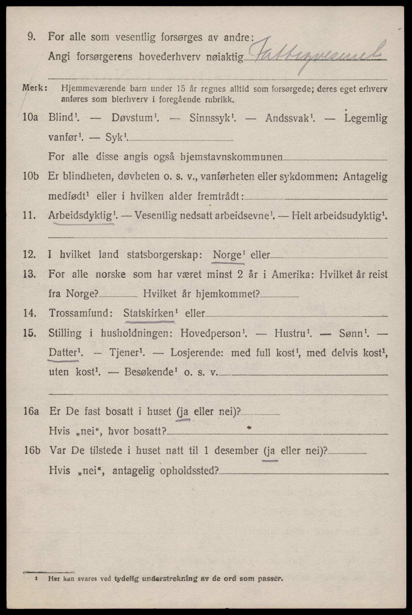 SAST, 1920 census for Lund, 1920, p. 3867