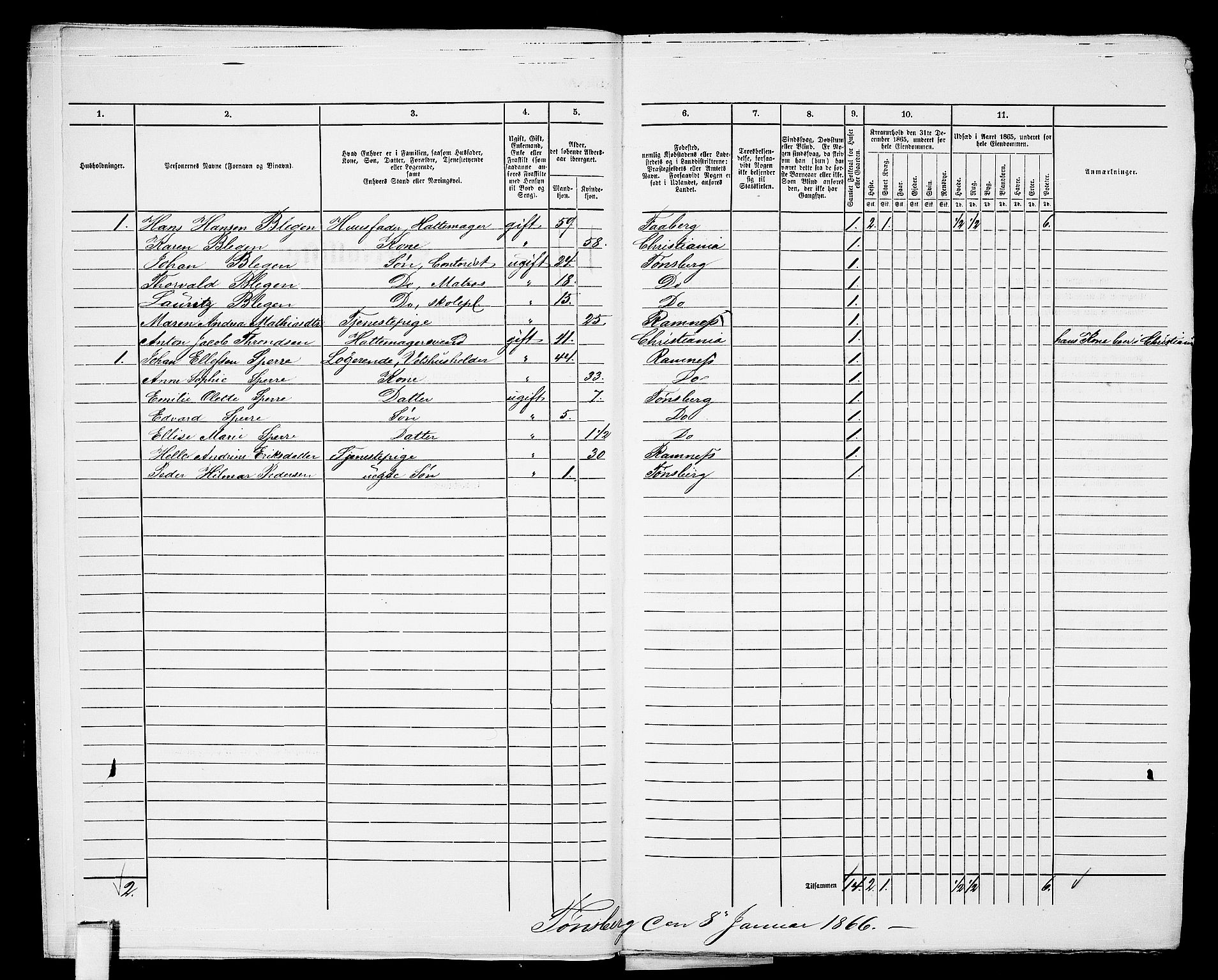 RA, 1865 census for Tønsberg, 1865, p. 367