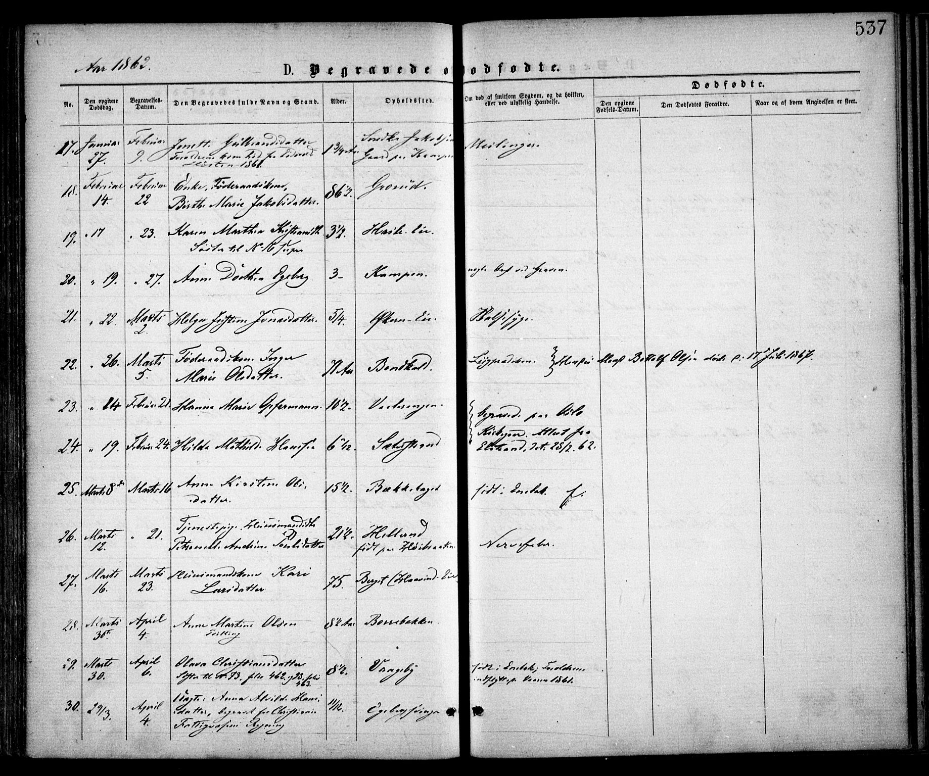 Østre Aker prestekontor Kirkebøker, SAO/A-10840/F/Fa/L0001: Parish register (official) no. I 1, 1861-1869, p. 537