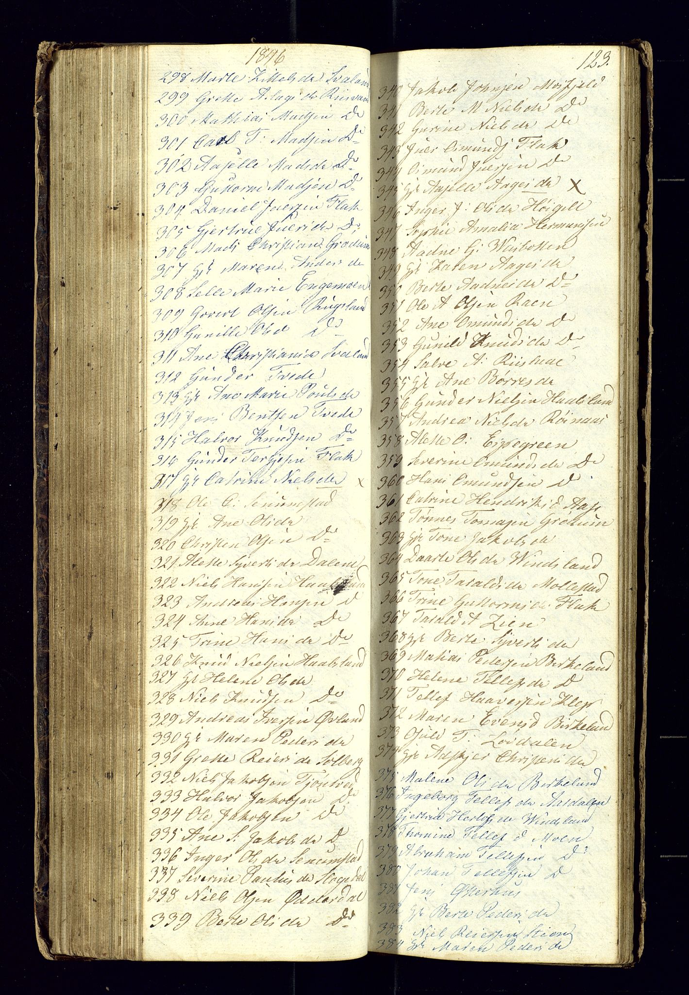 Birkenes sokneprestkontor, SAK/1111-0004/F/Fc/L0002: Communicants register no. C-2, 1839-1849, p. 123
