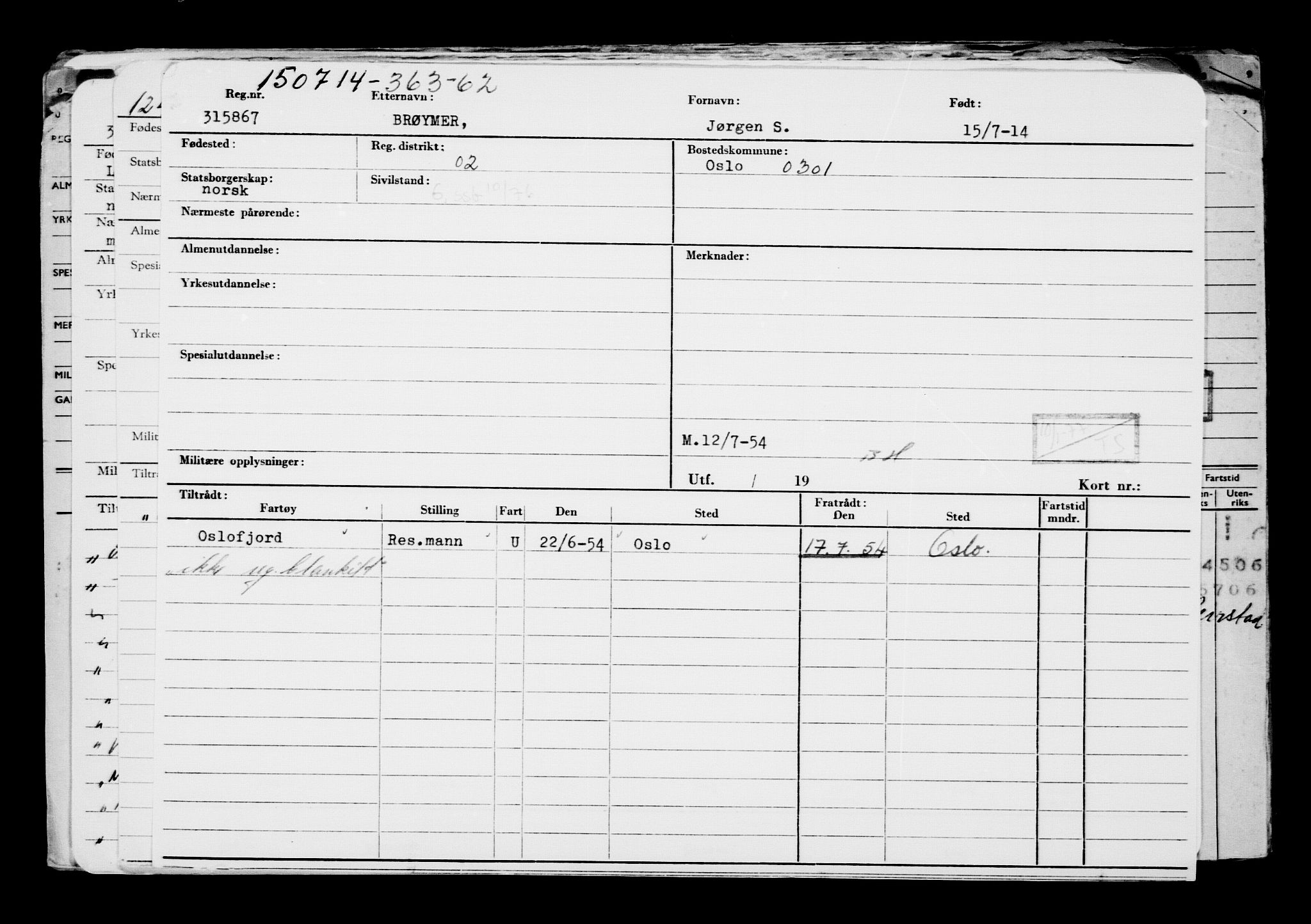 Direktoratet for sjømenn, AV/RA-S-3545/G/Gb/L0122: Hovedkort, 1914, p. 495