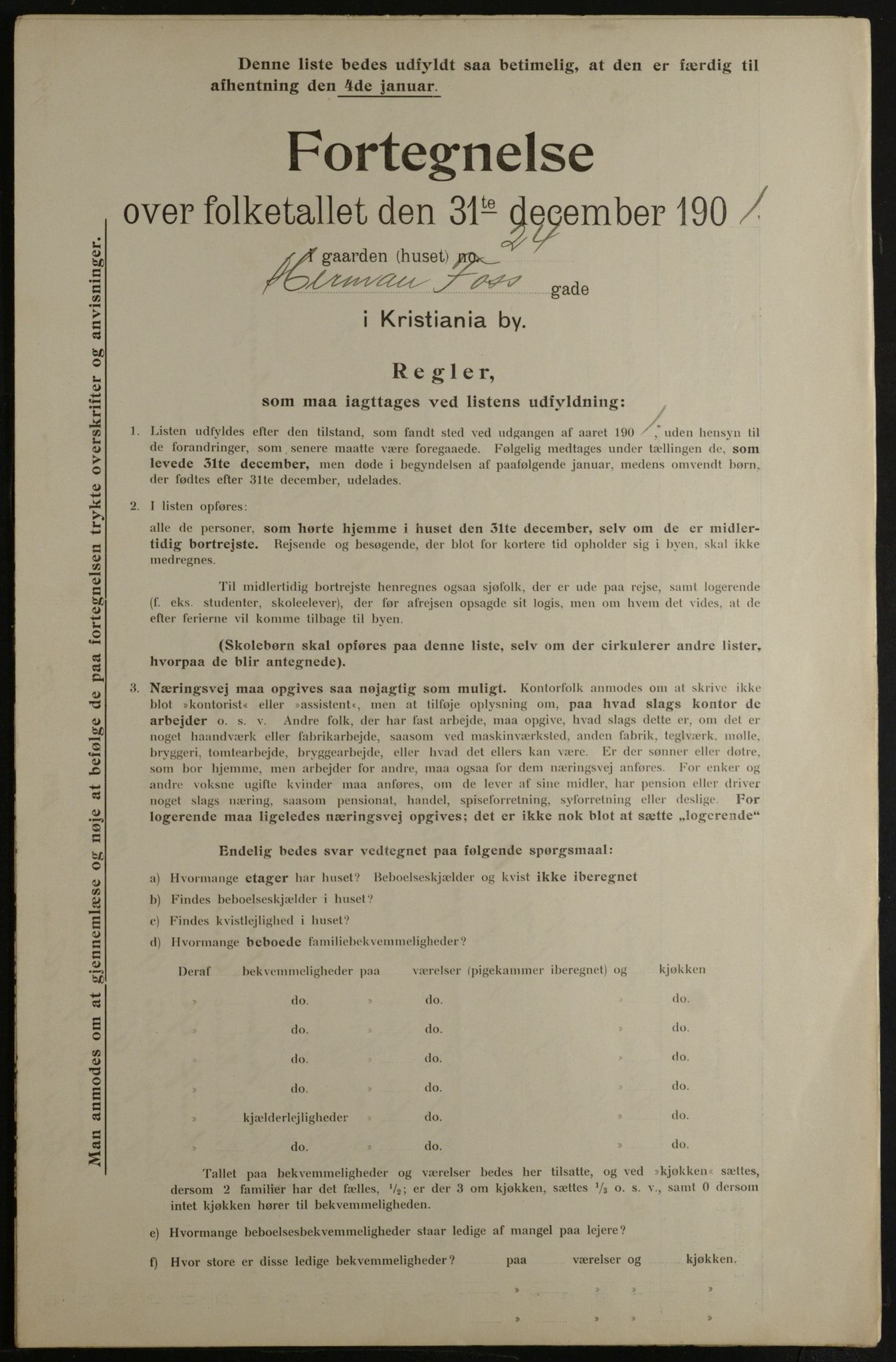 OBA, Municipal Census 1901 for Kristiania, 1901, p. 6182