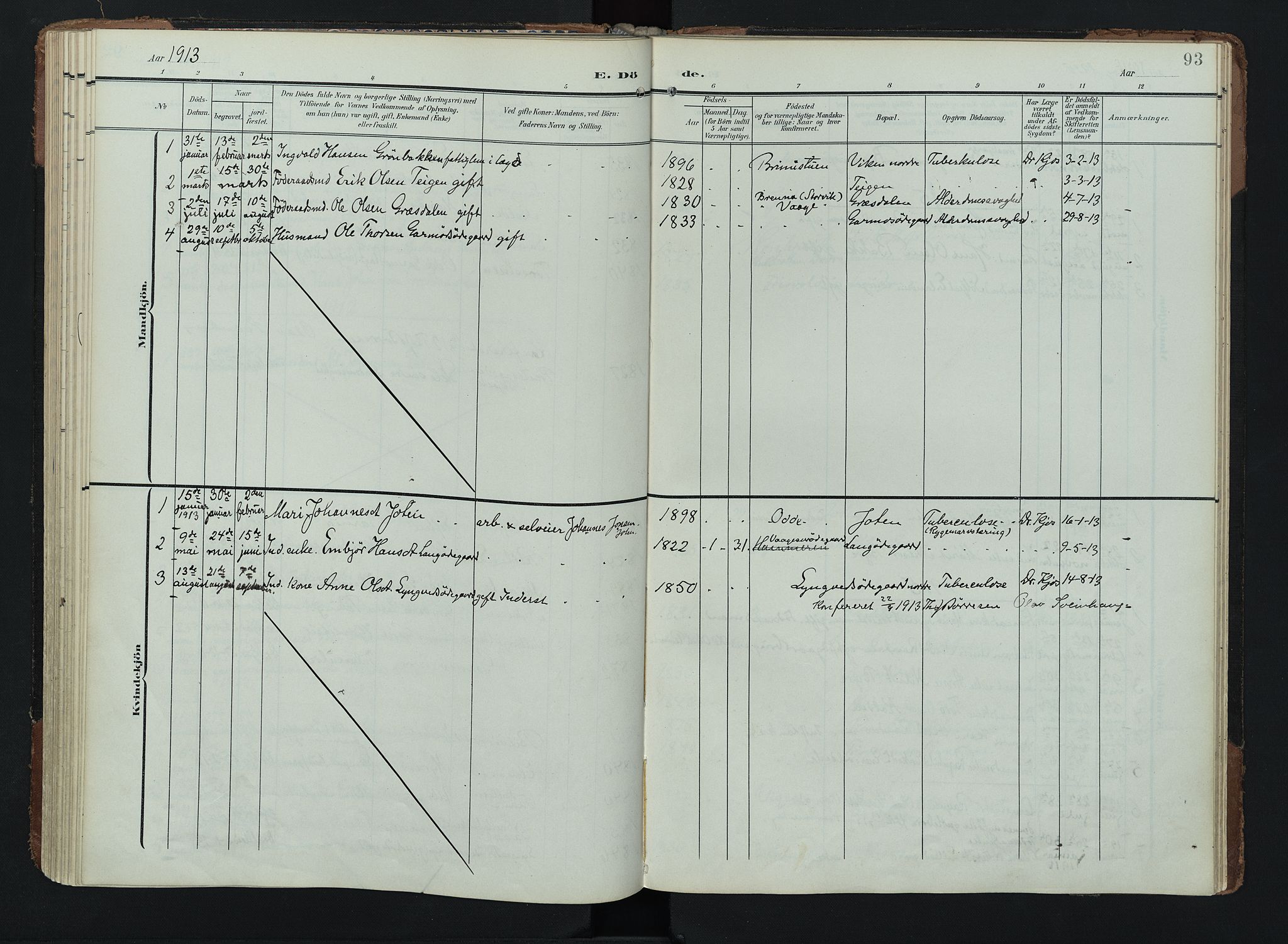 Lom prestekontor, AV/SAH-PREST-070/K/L0011: Parish register (official) no. 11, 1904-1928, p. 93