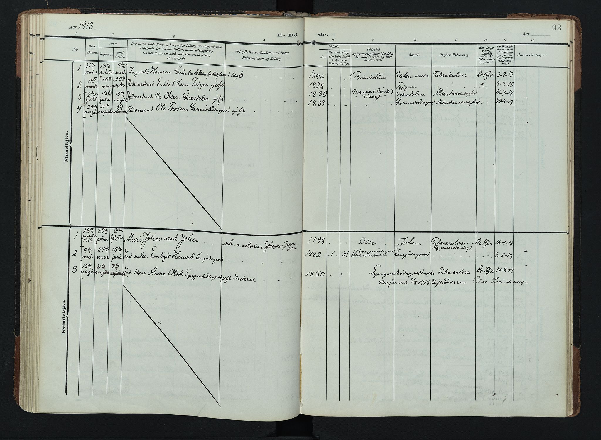 Lom prestekontor, SAH/PREST-070/K/L0011: Parish register (official) no. 11, 1904-1928, p. 93