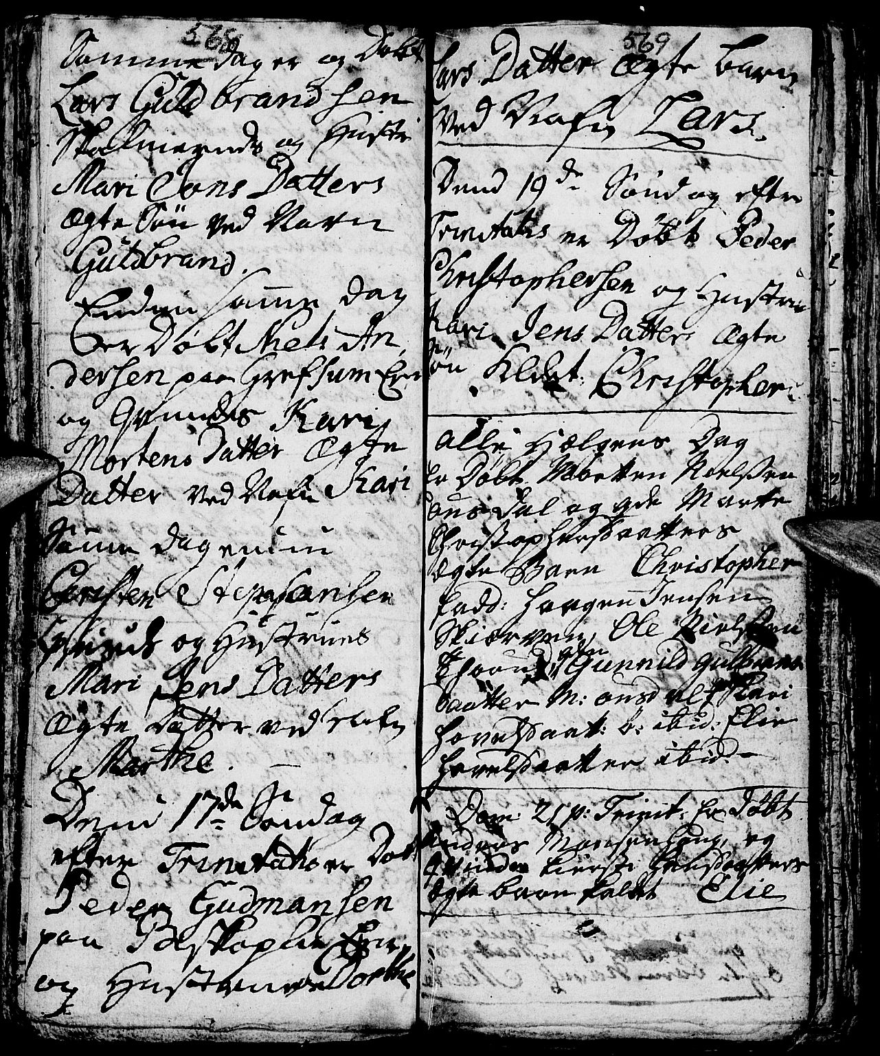 Nes prestekontor, Hedmark, AV/SAH-PREST-020/L/La/L0001: Parish register (copy) no. 1, 1663-1784, p. 568-569